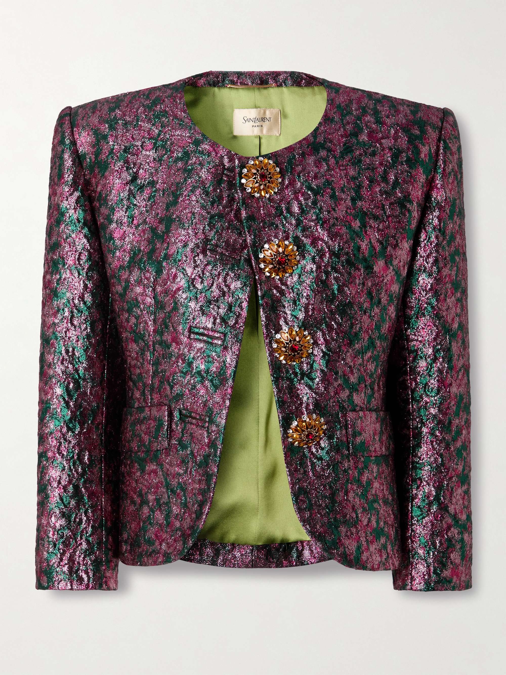 Embellished brocade jacket view
