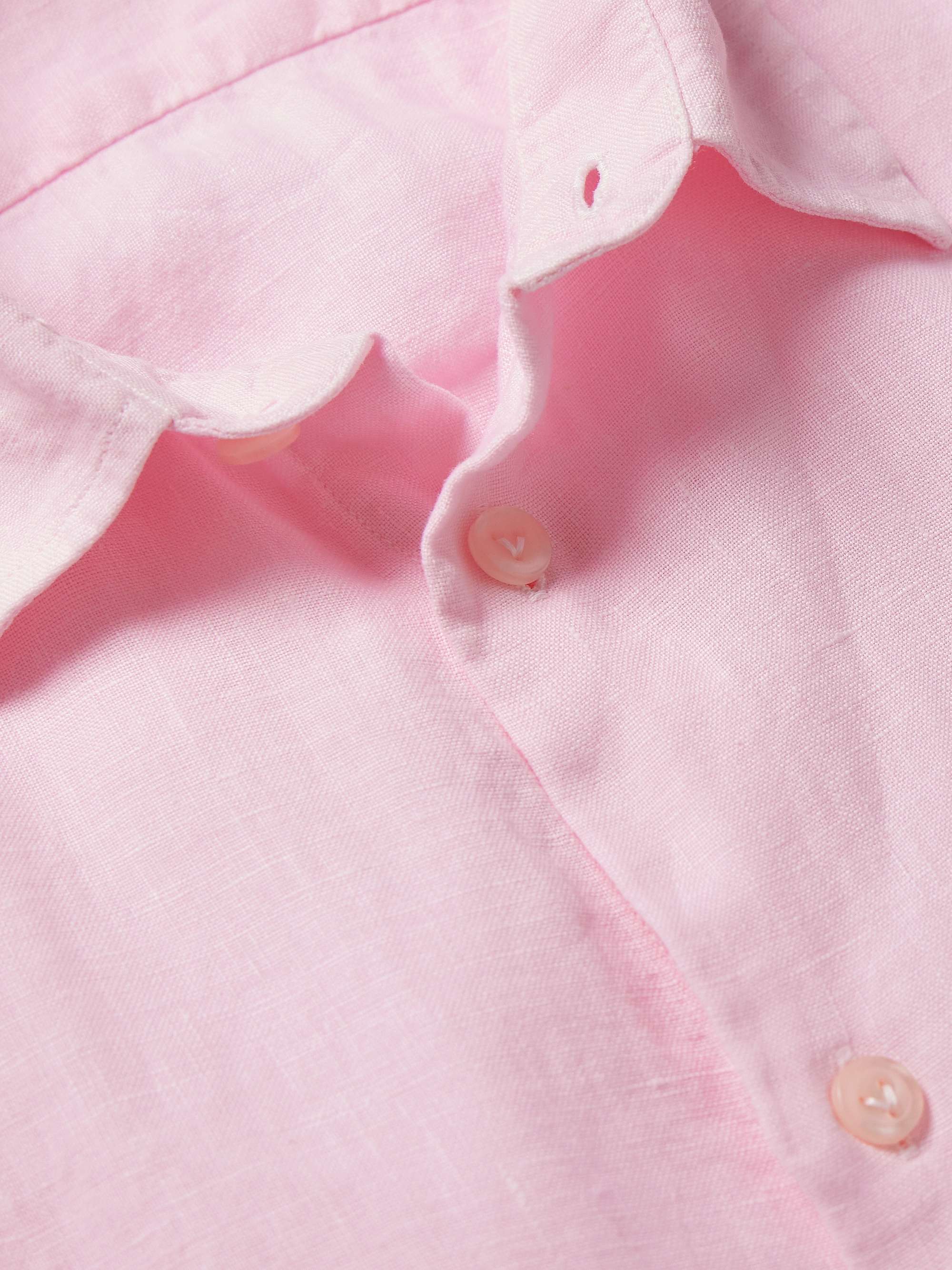 Caroubis Logo-Embroidered Linen Shirt view
