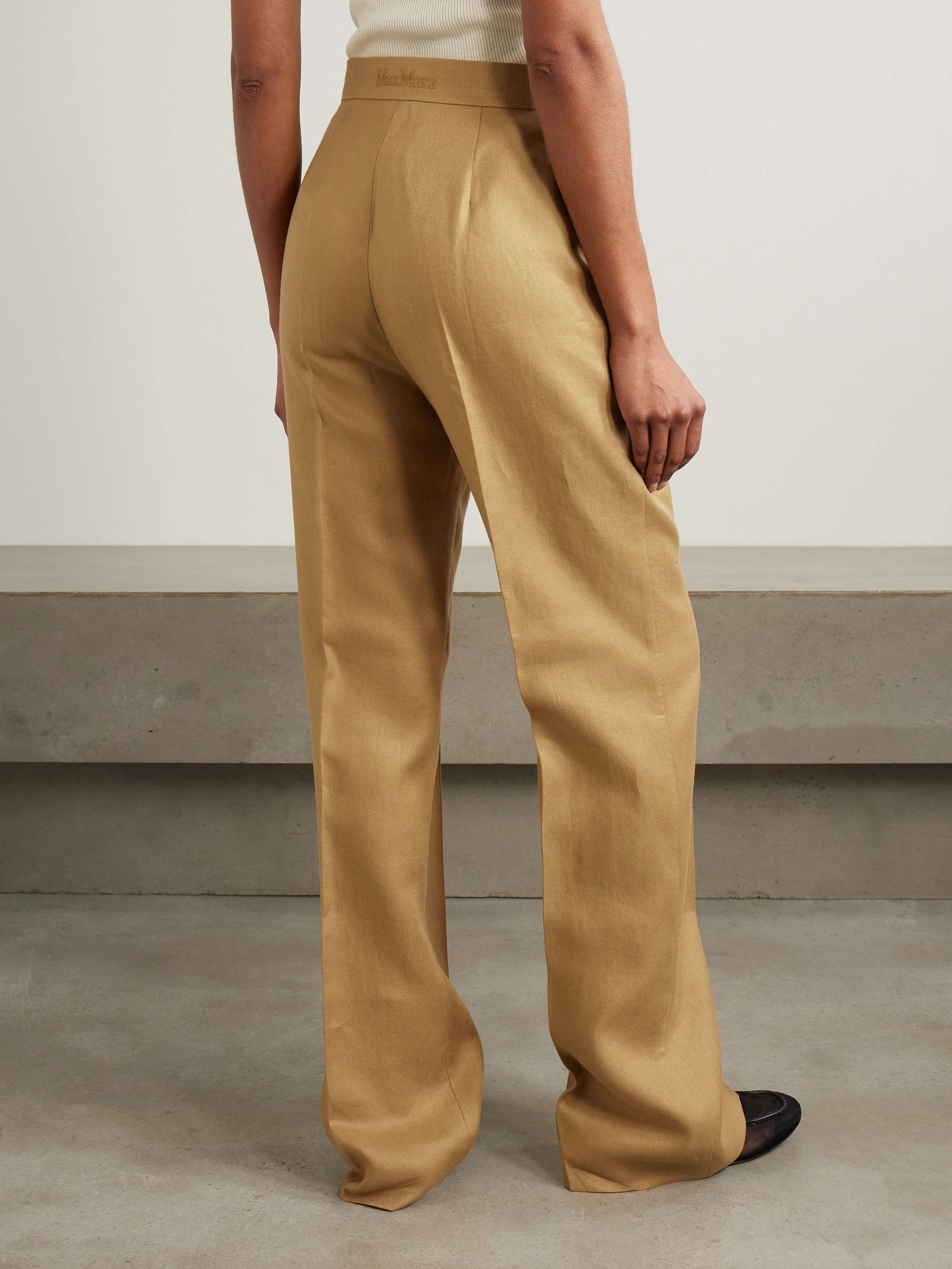 Aversa embroidered linen wide-leg pants view