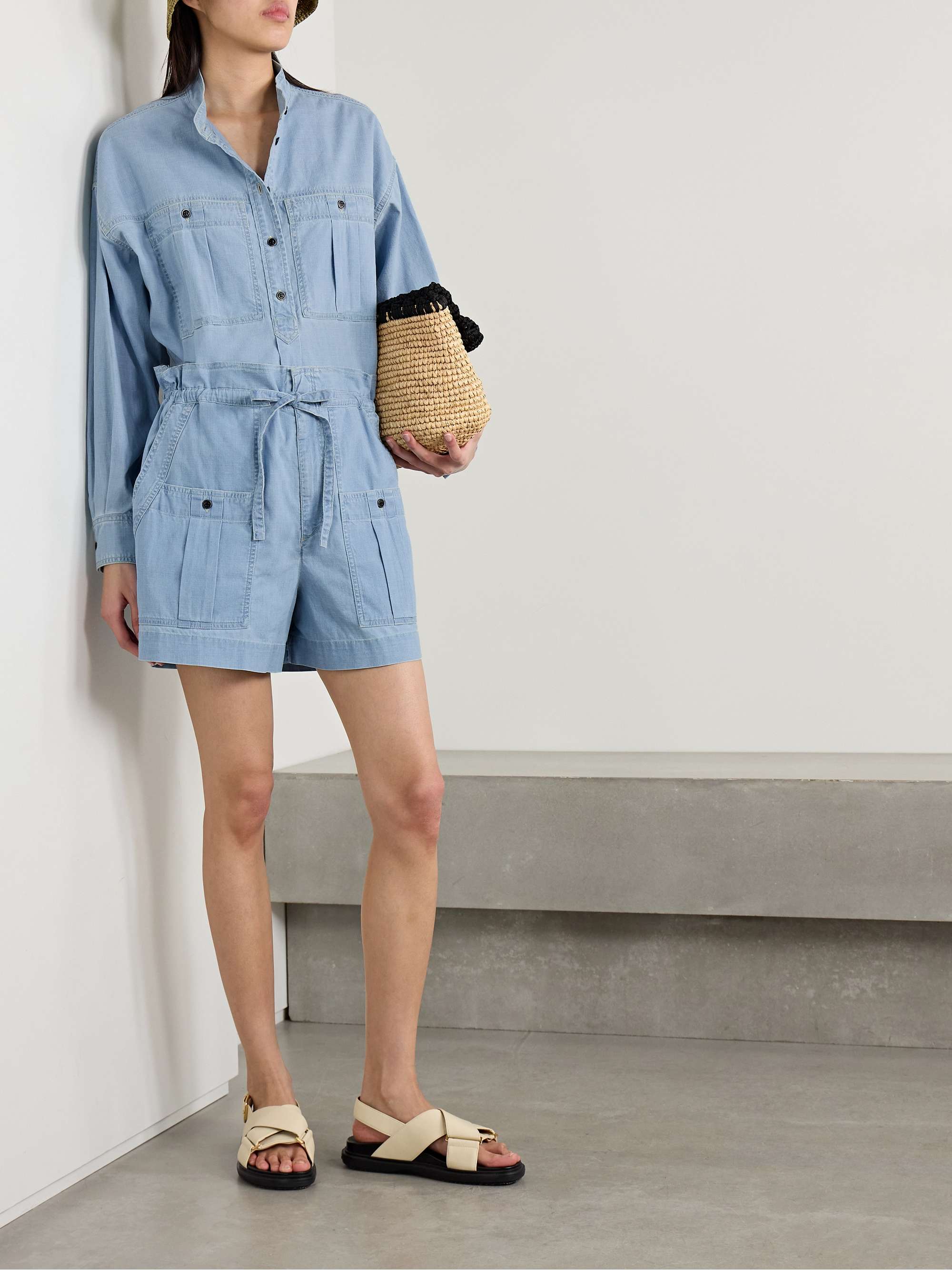 Valdina cotton-chambray shorts view