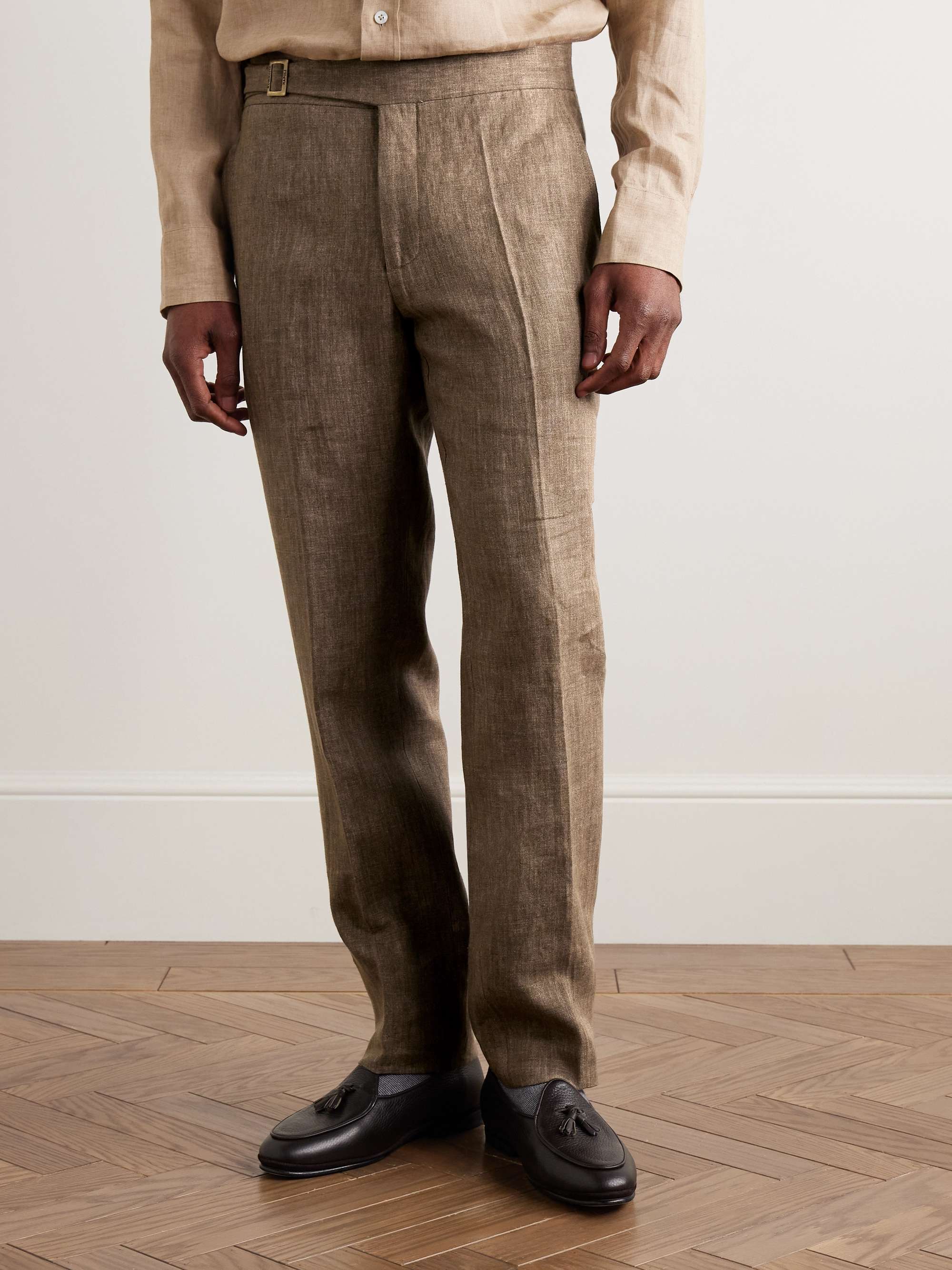 Genny Slim-Fit Linen Suit Trousers view