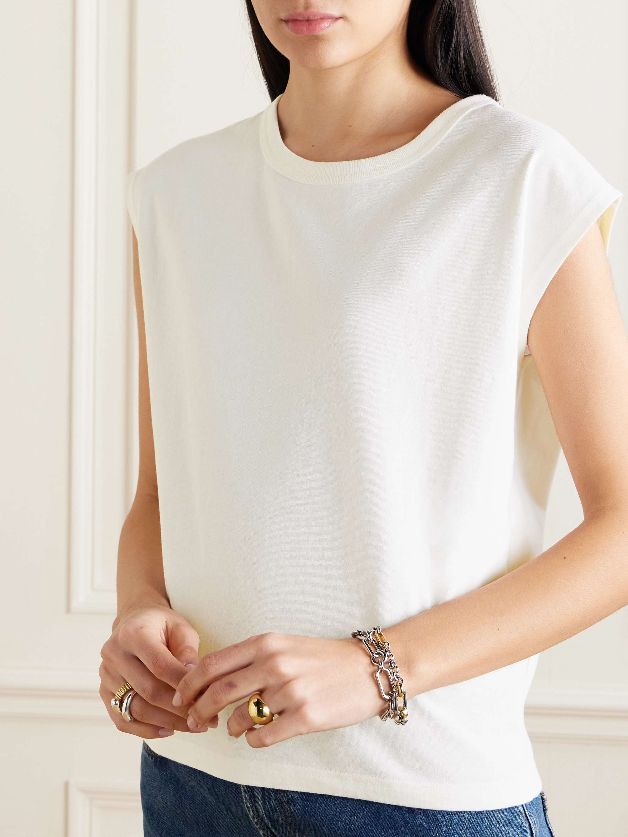Cotton and linen-blend T-shirt view