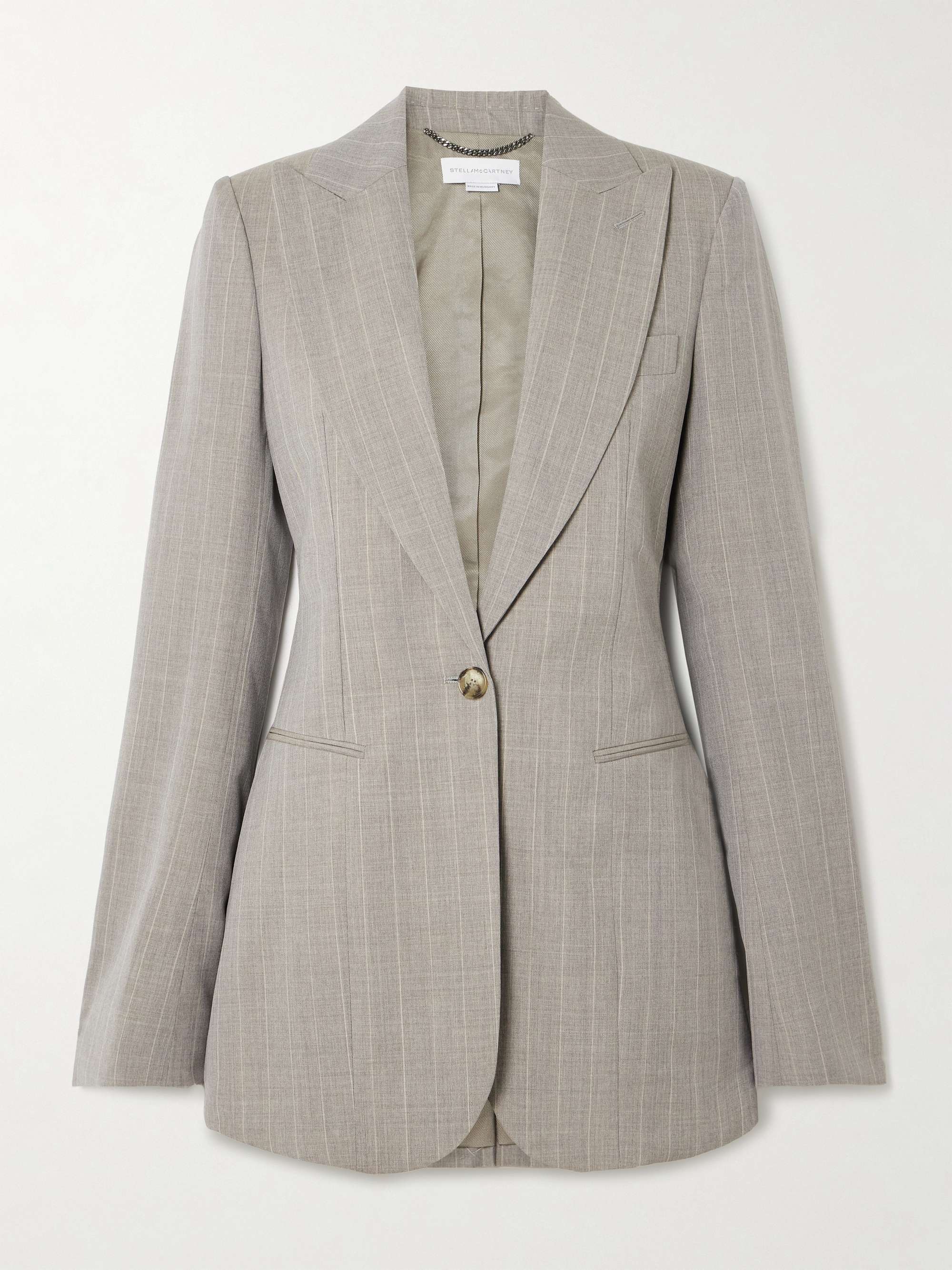 Pinstriped wool blazer view