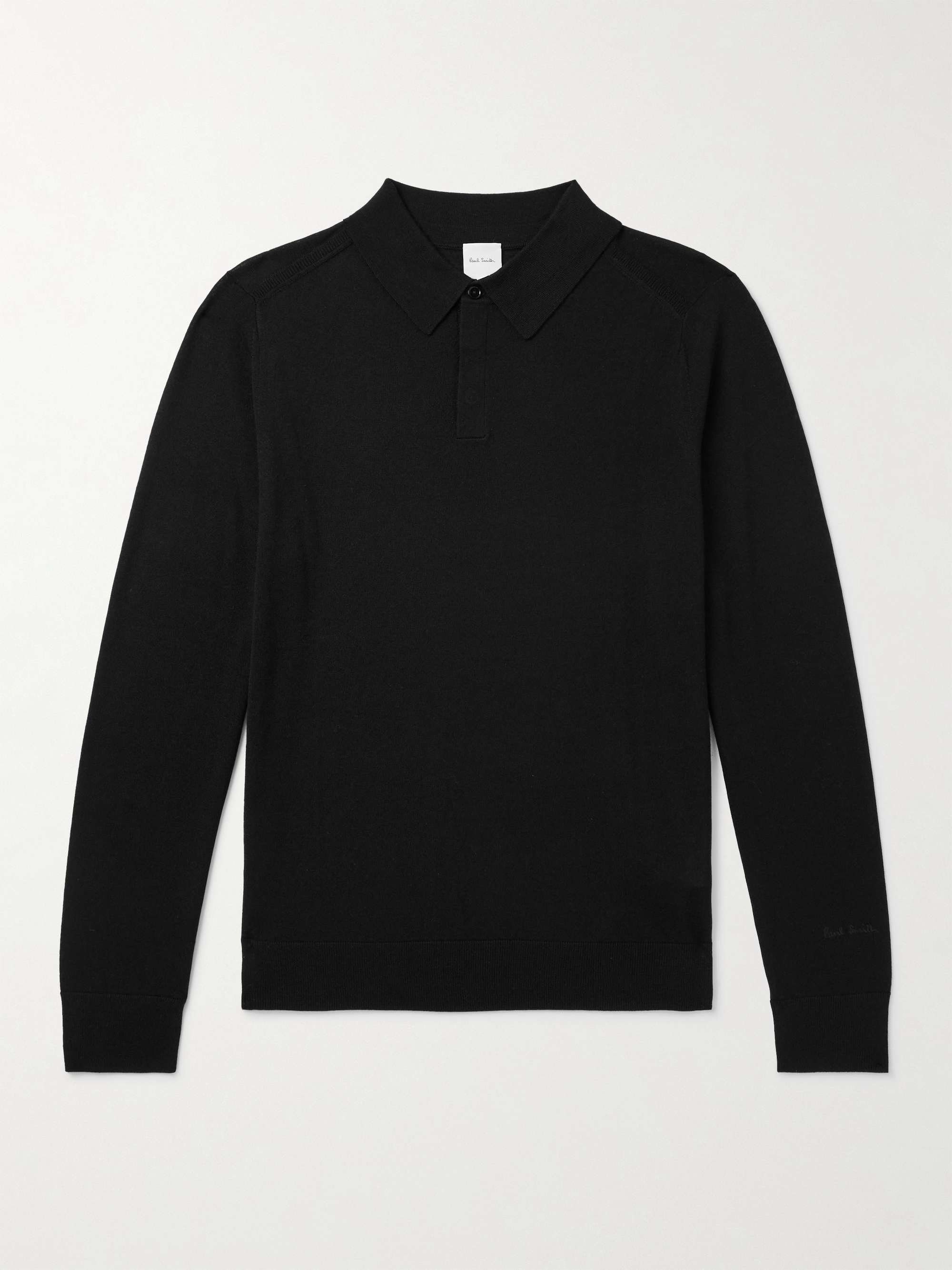 Logo-Embroidered Wool Polo Shirt view