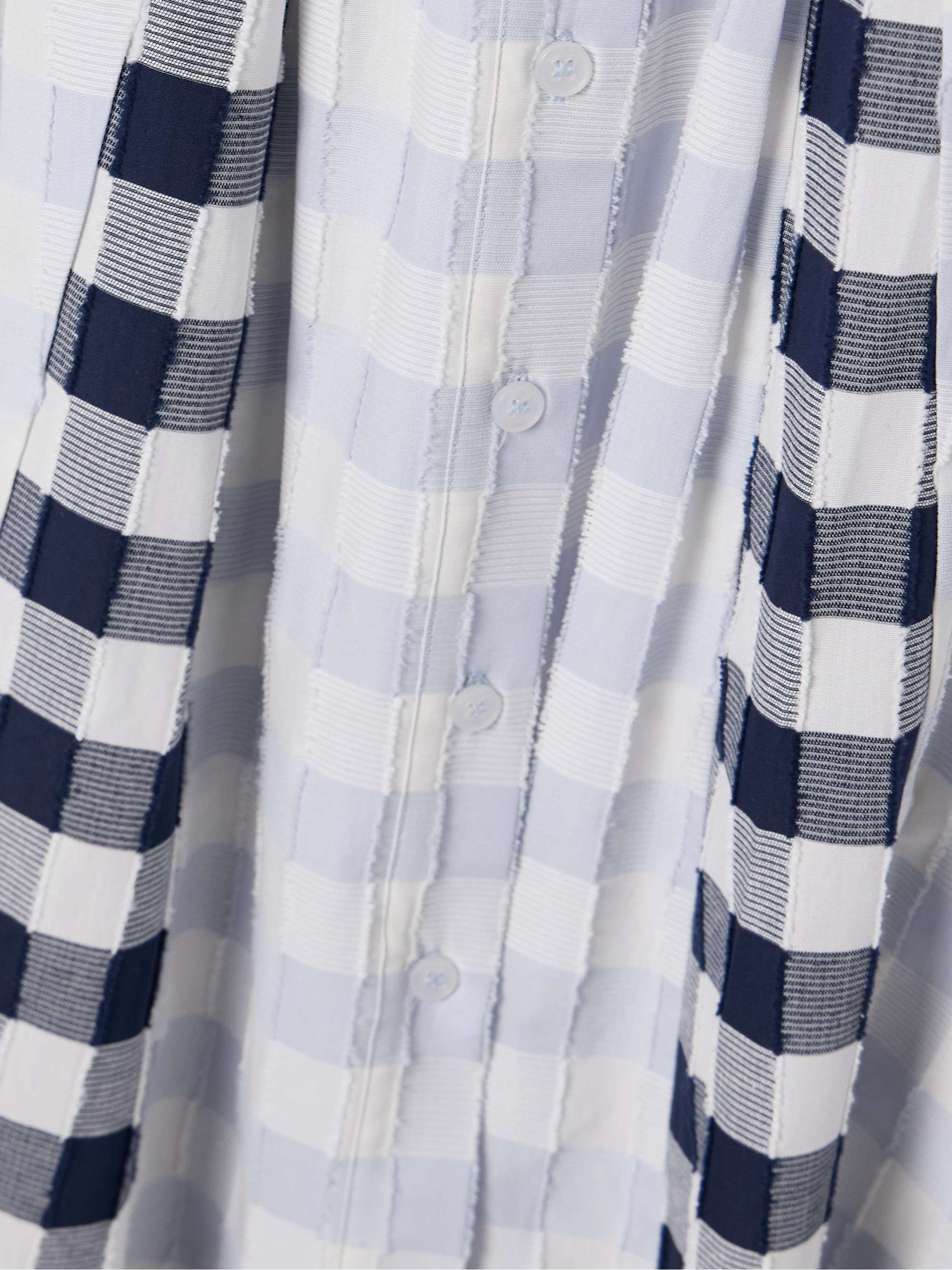 Jazz frayed paneled checked cotton-voile midi shirt dress view