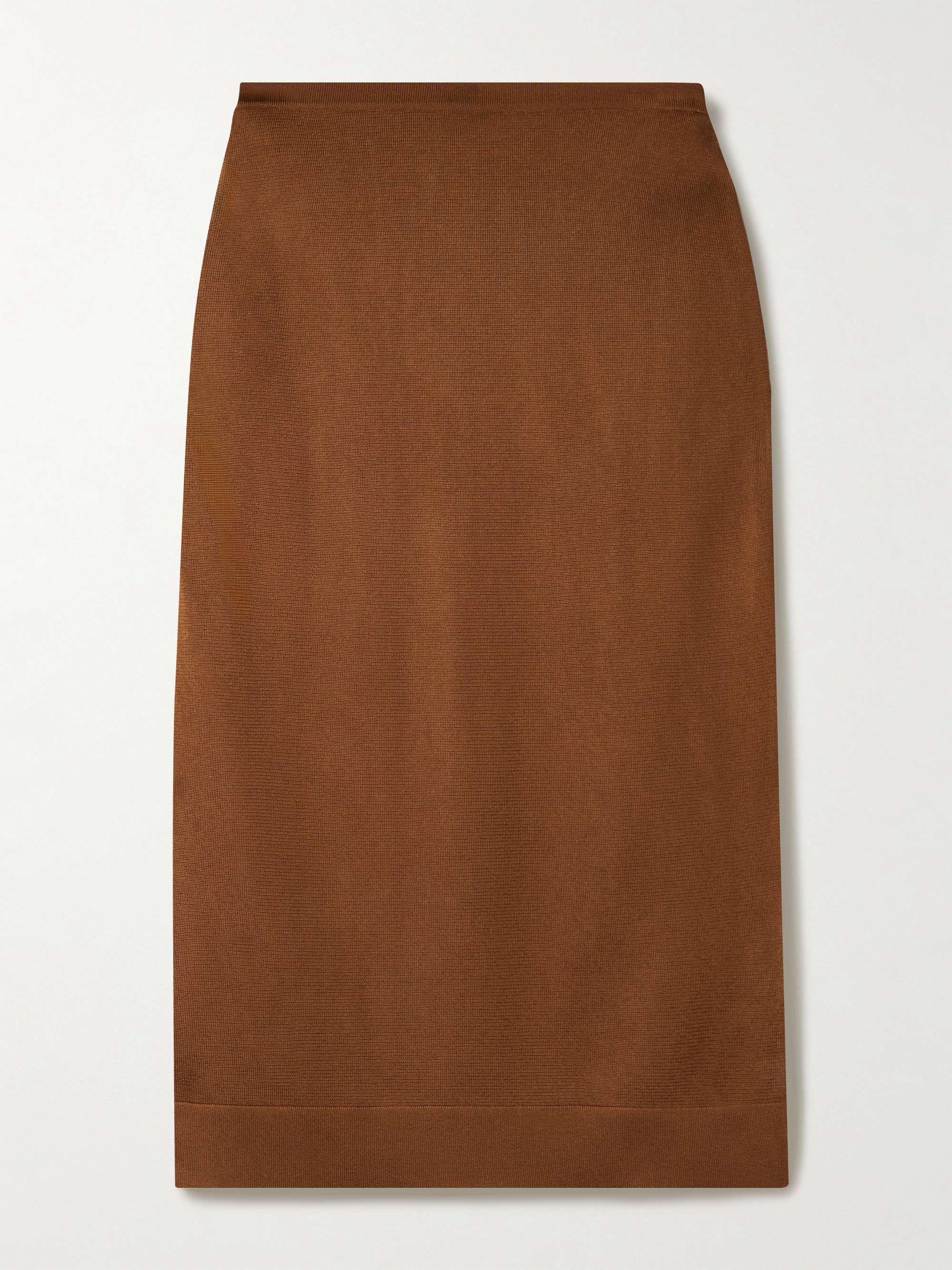 Satin-jersey midi skirt view