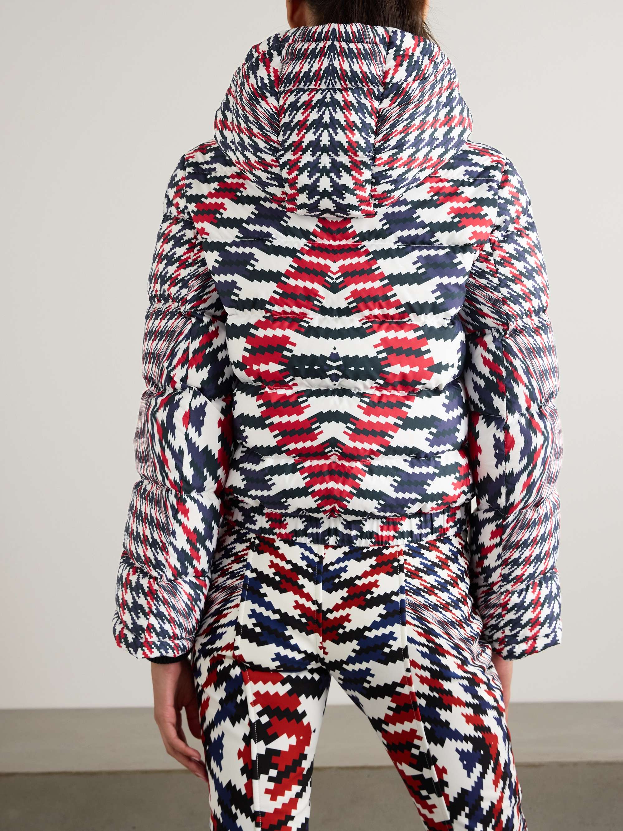 Polar Flare quilted printed down ski jacket view