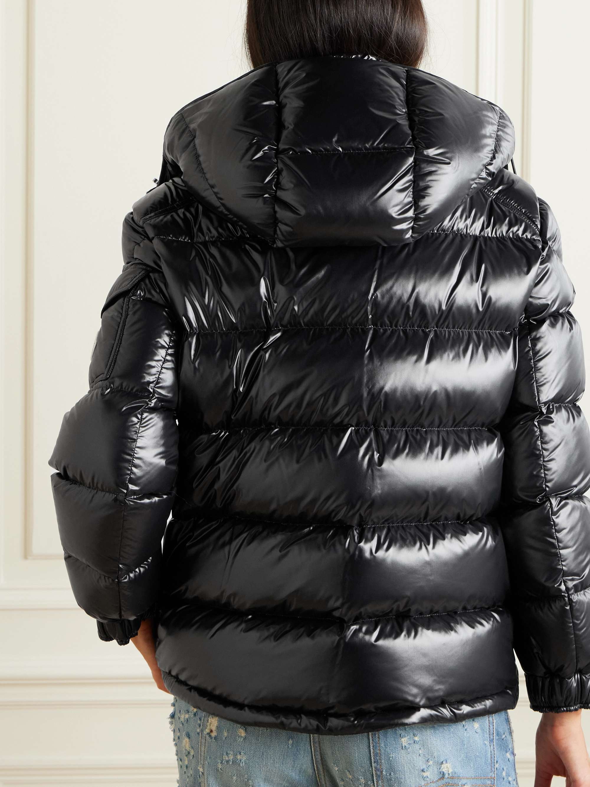 Maire hooded quilted glossed-shell down jacket view