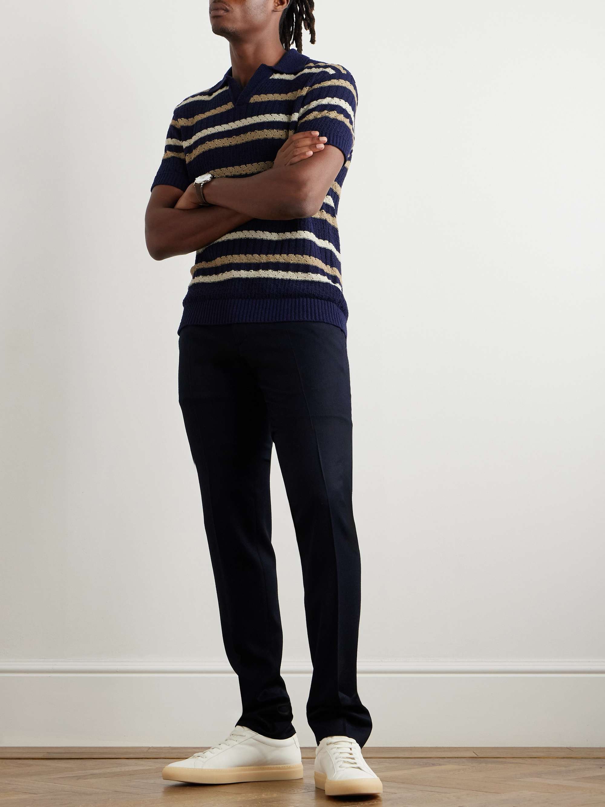Venezia 1951 Slim-Fit Brushed Wool-Twill Trousers view