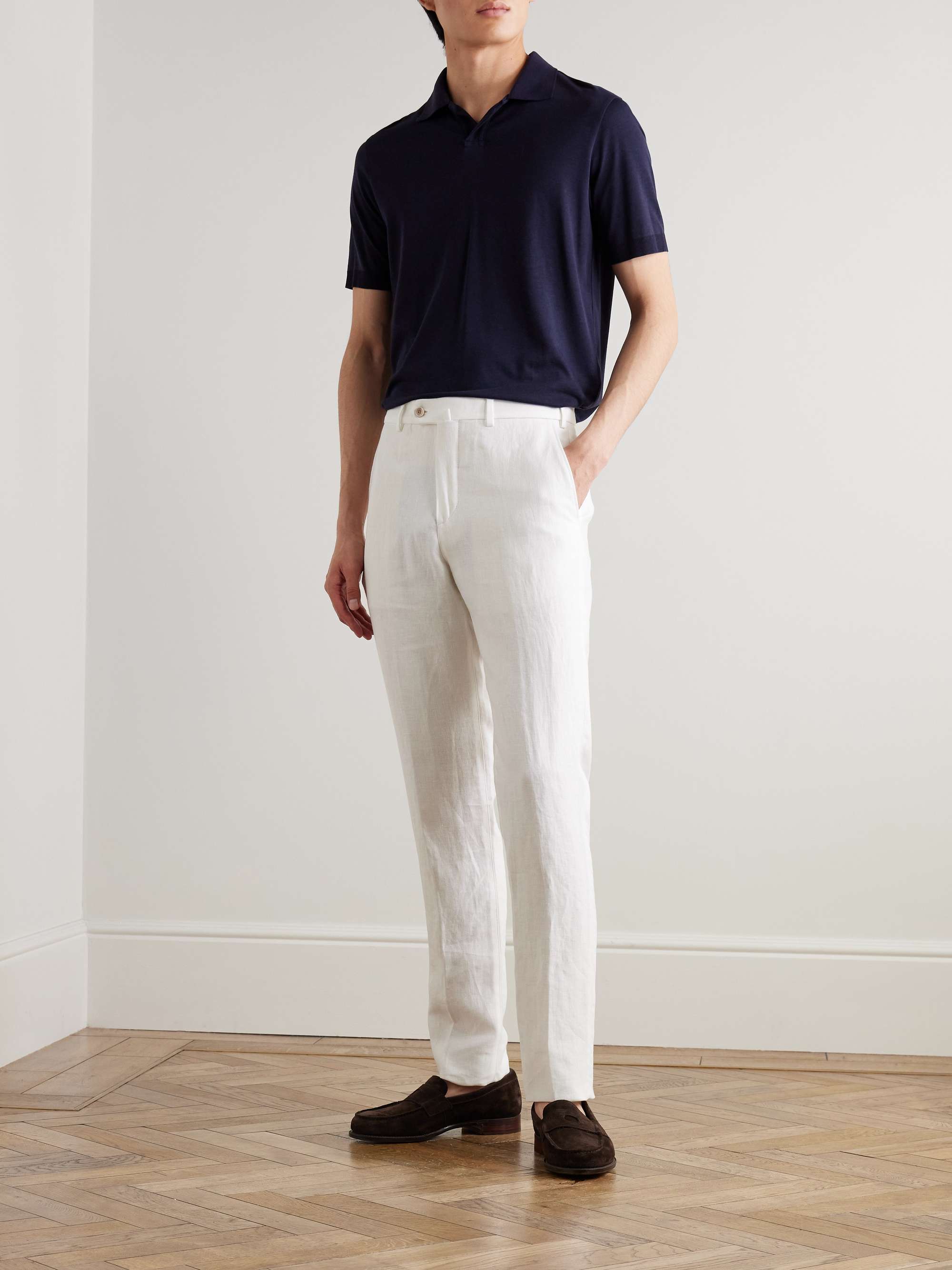 Carlo Straight-Leg Linen Trousers view