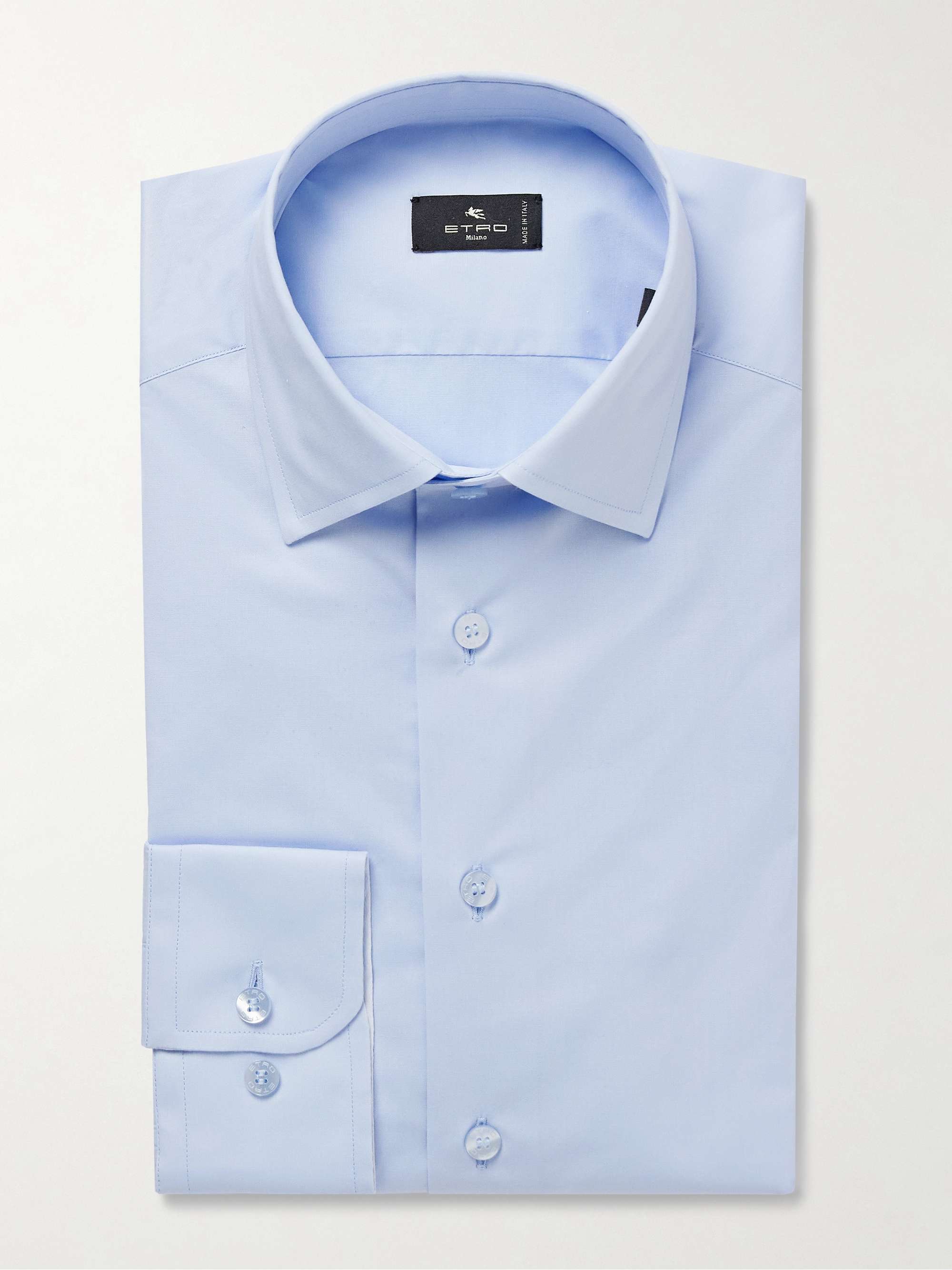 Slim-Fit Cotton-Blend Poplin Shirt view