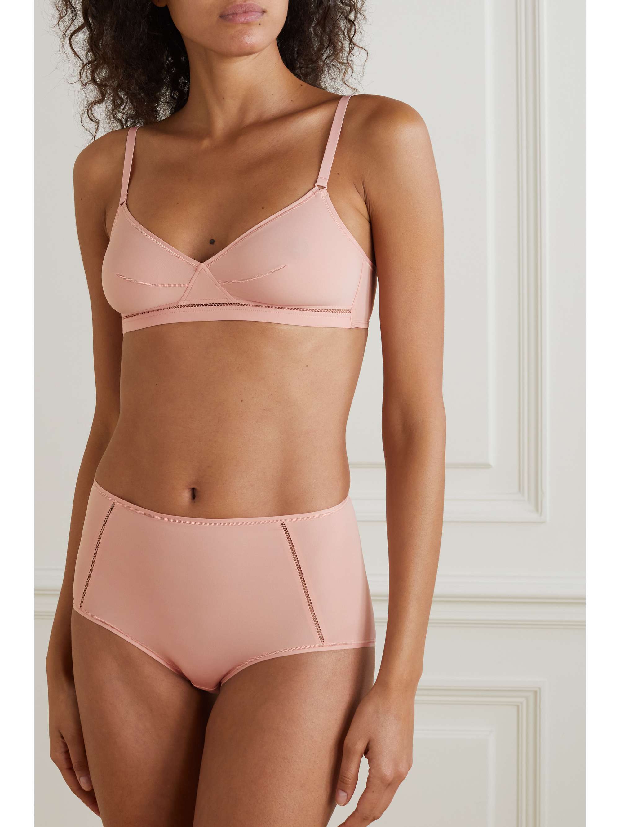 Brina Soyeuse picot-trimmed stretch-jersey briefs view