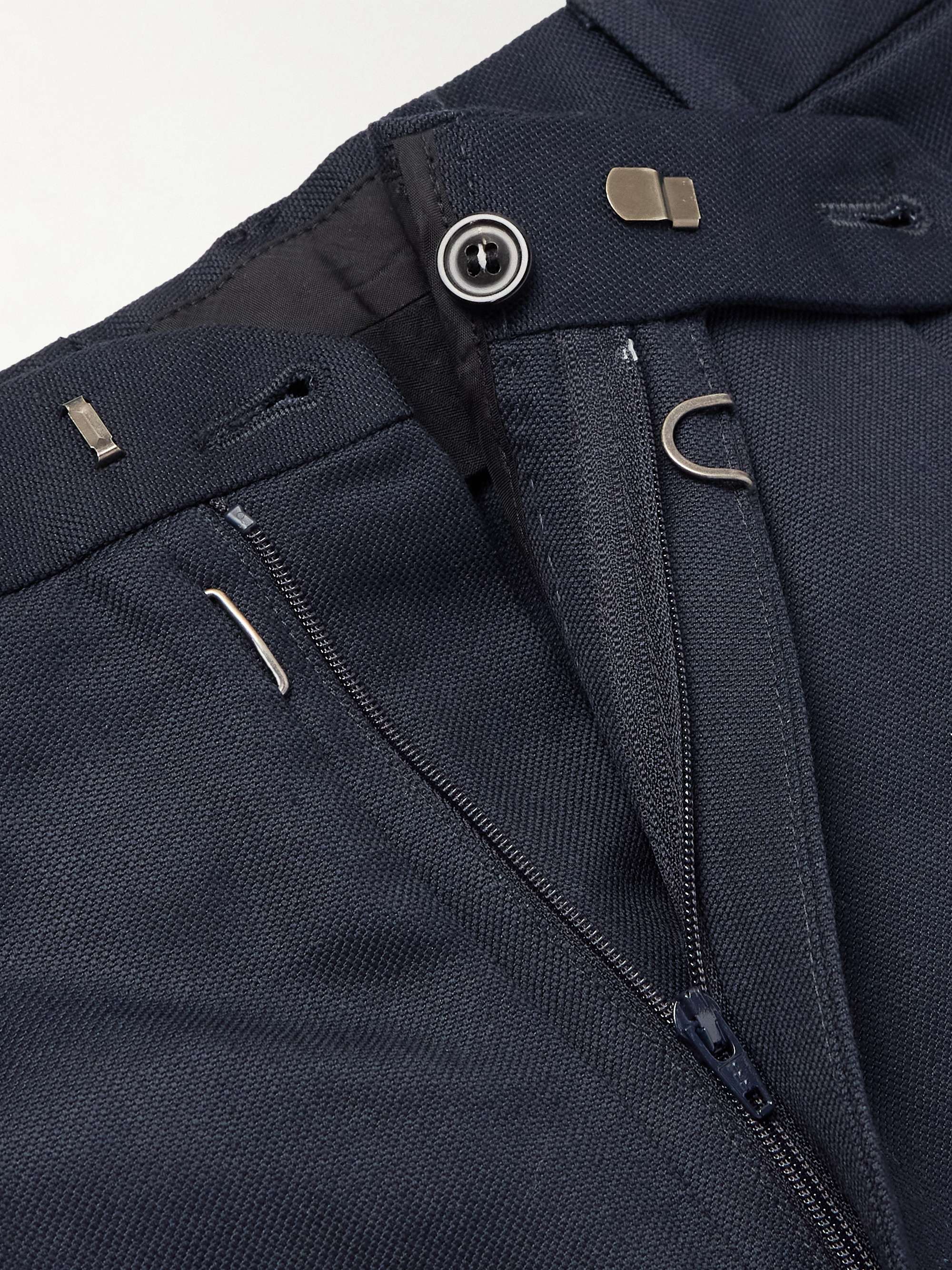 Straight-Leg Wool and Linen-Blend Trousers view