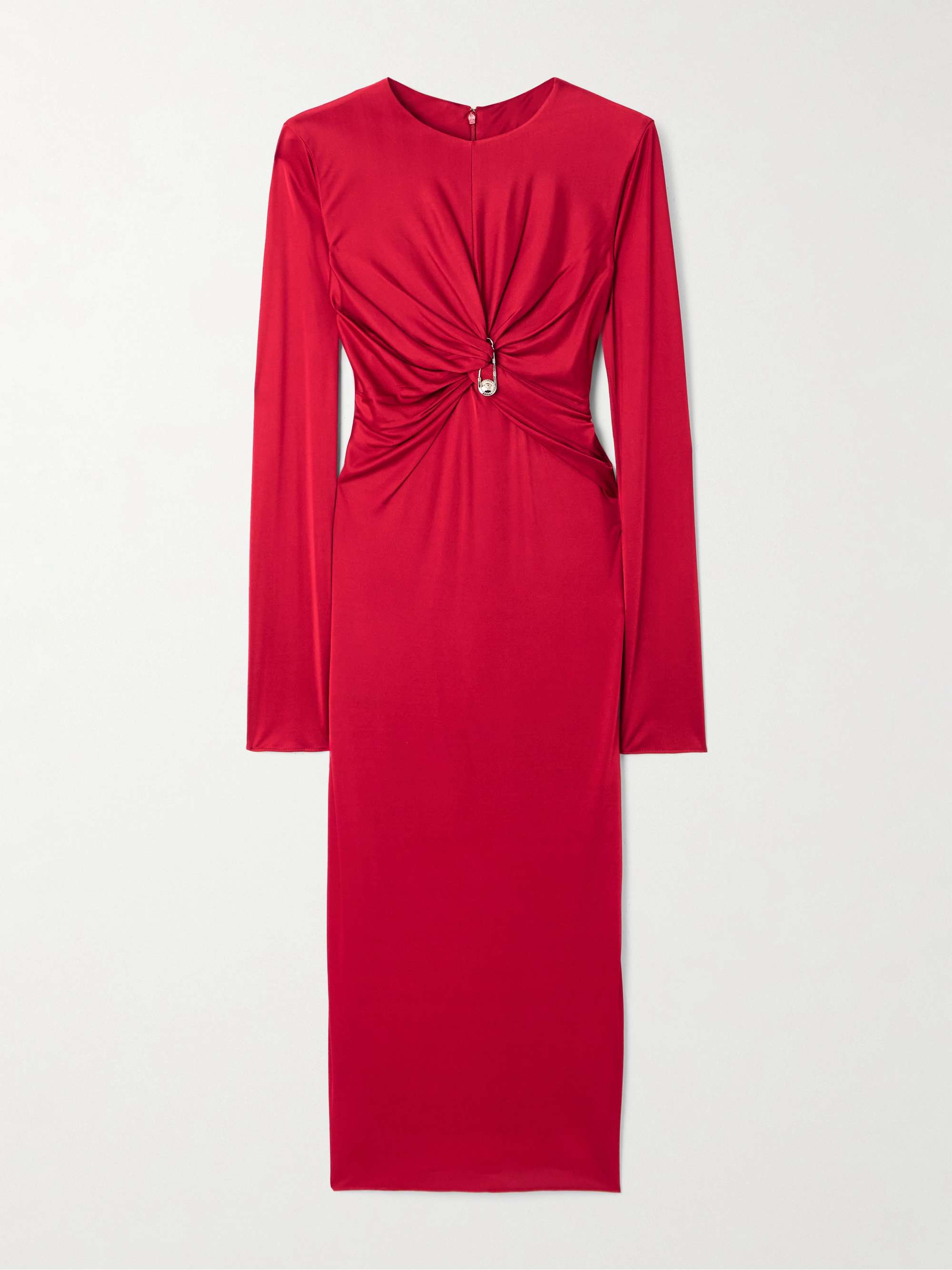 Embellished twist-front jersey midi dress view