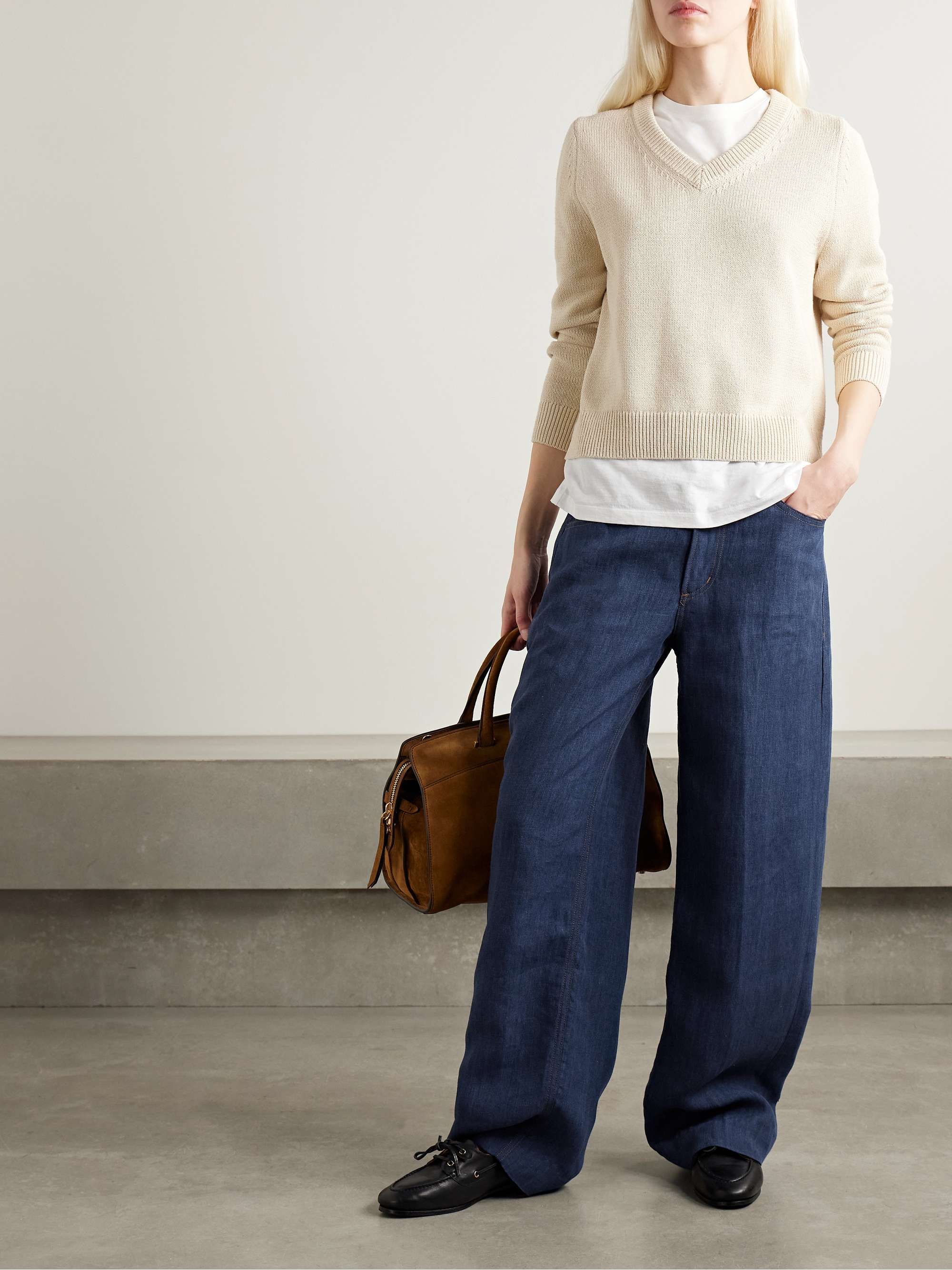 + Argent Ayla Baggy linen wide-leg pants view