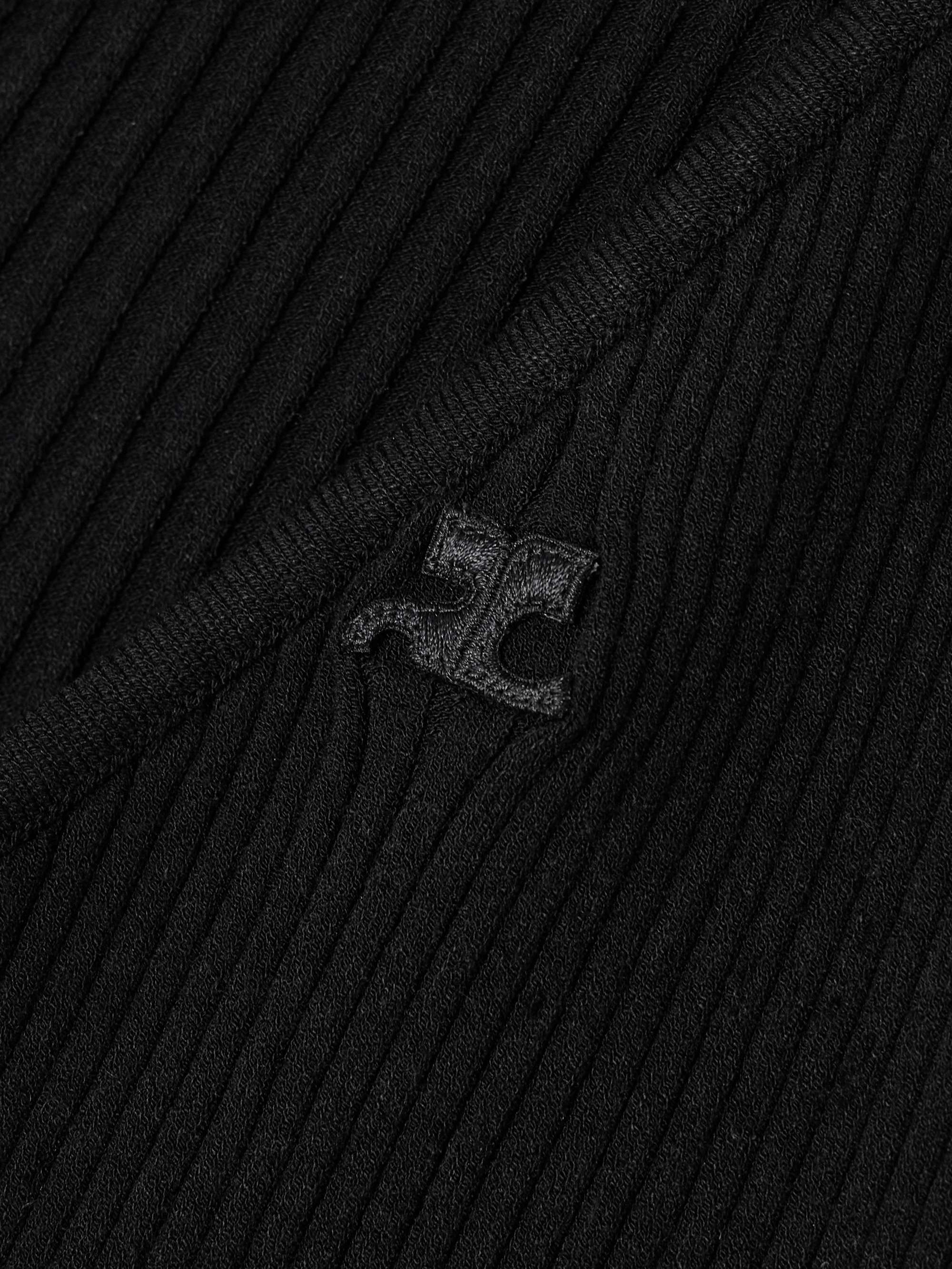 Slash asymmetric ribbed-knit sweater view