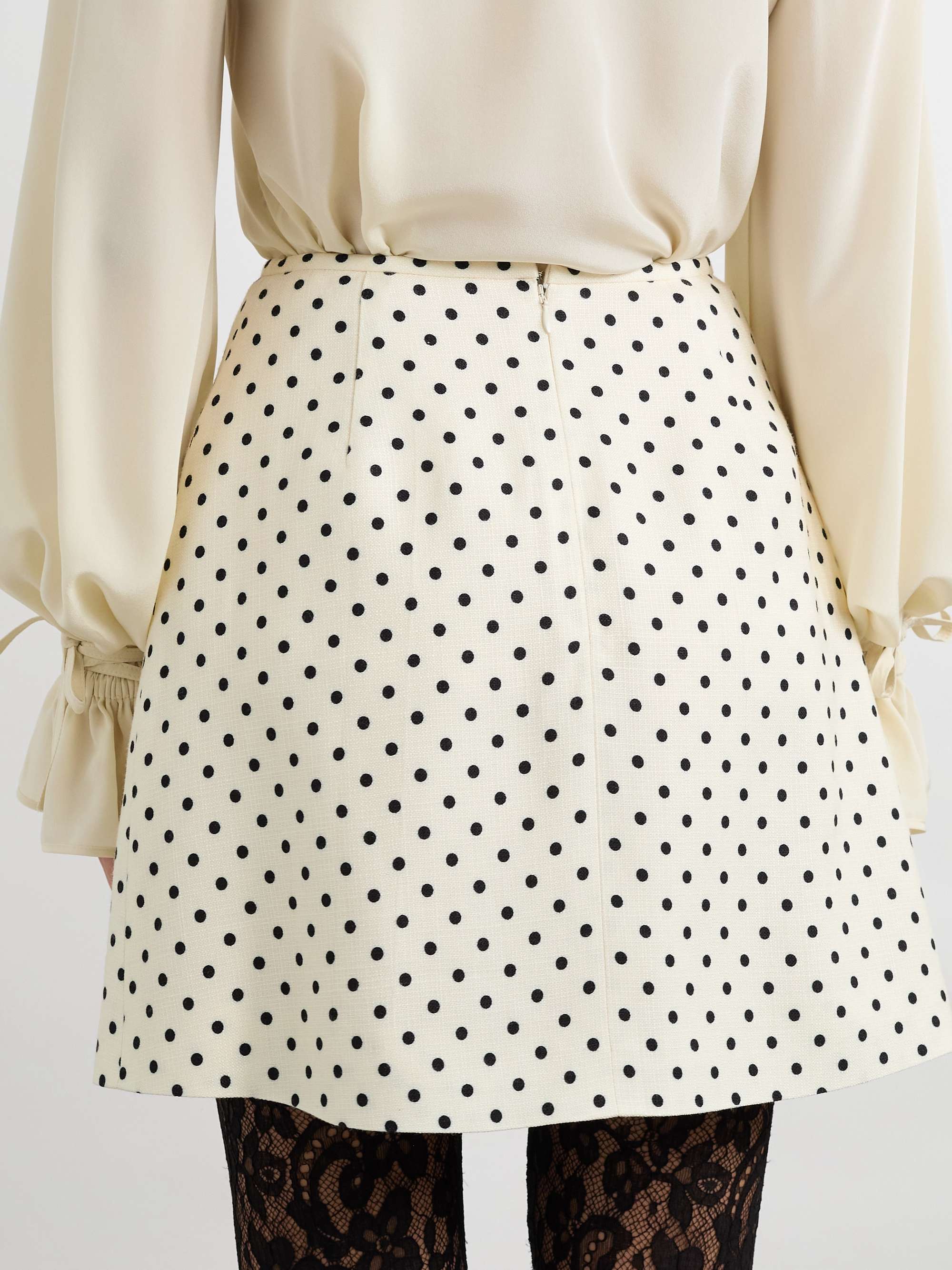 Aline polka-dot canvas mini skirt view