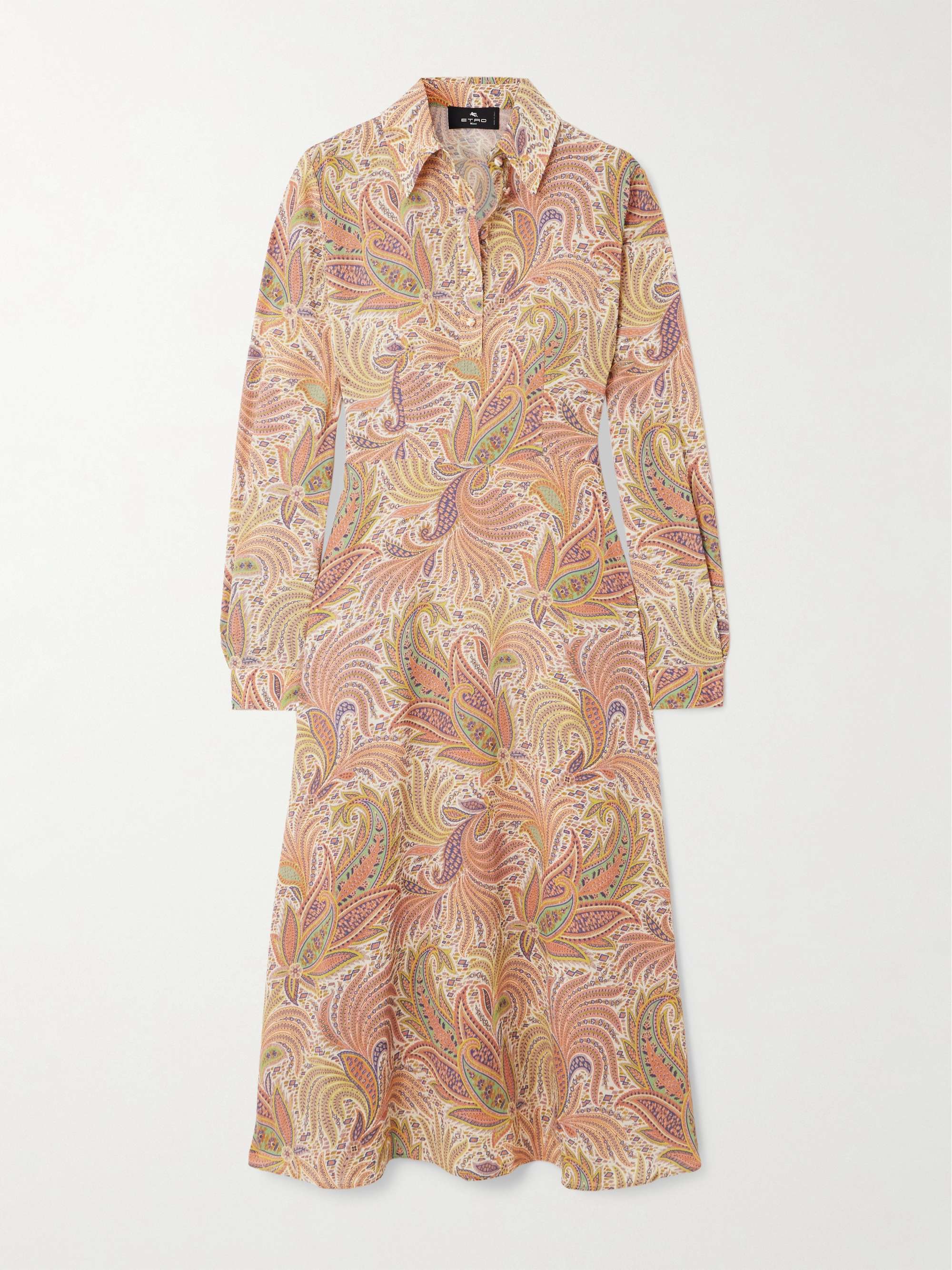 Printed stretch-crepe midi dress view