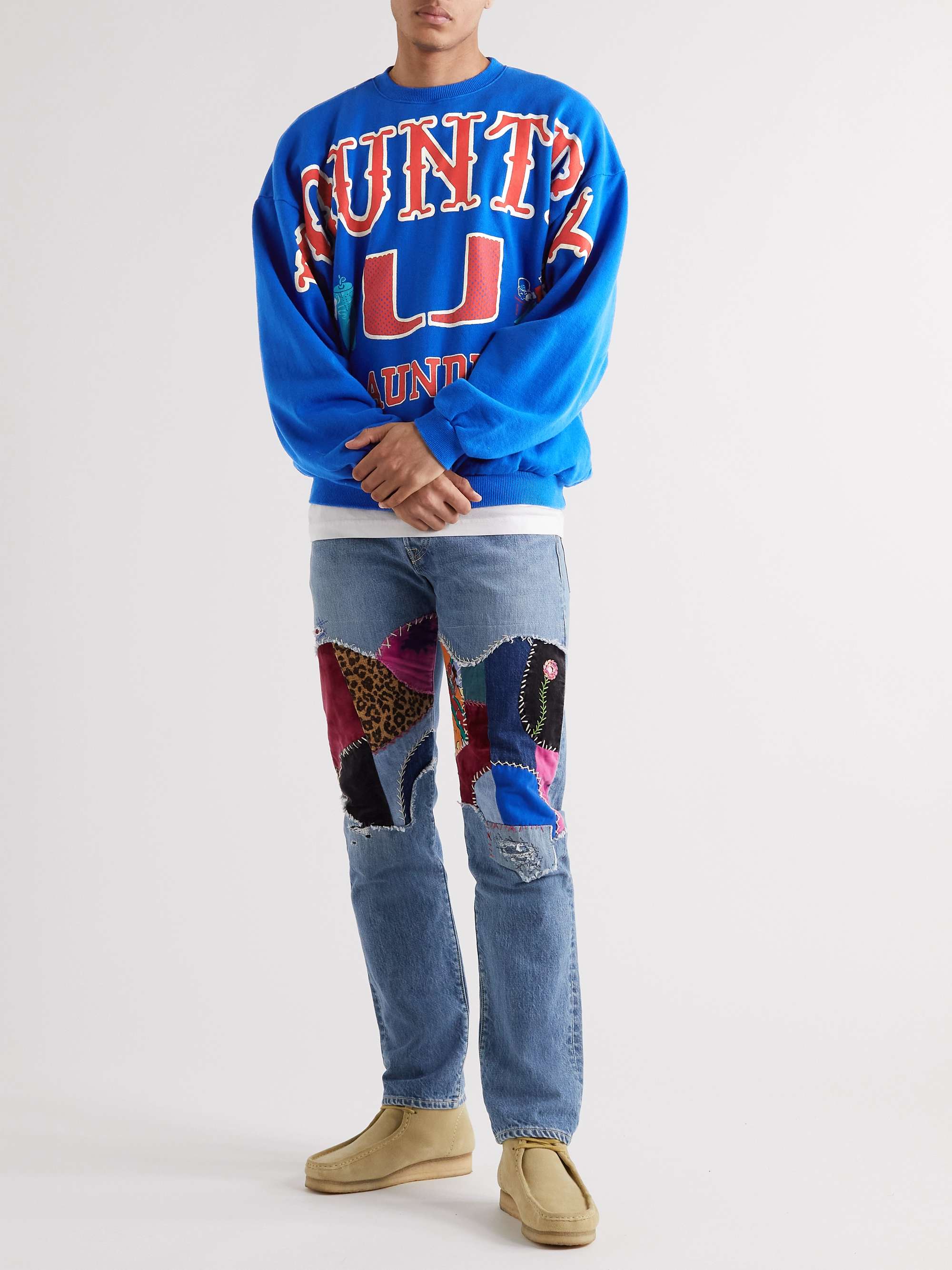 Big Kountry Printed Cotton-Jersey Sweatshirt view