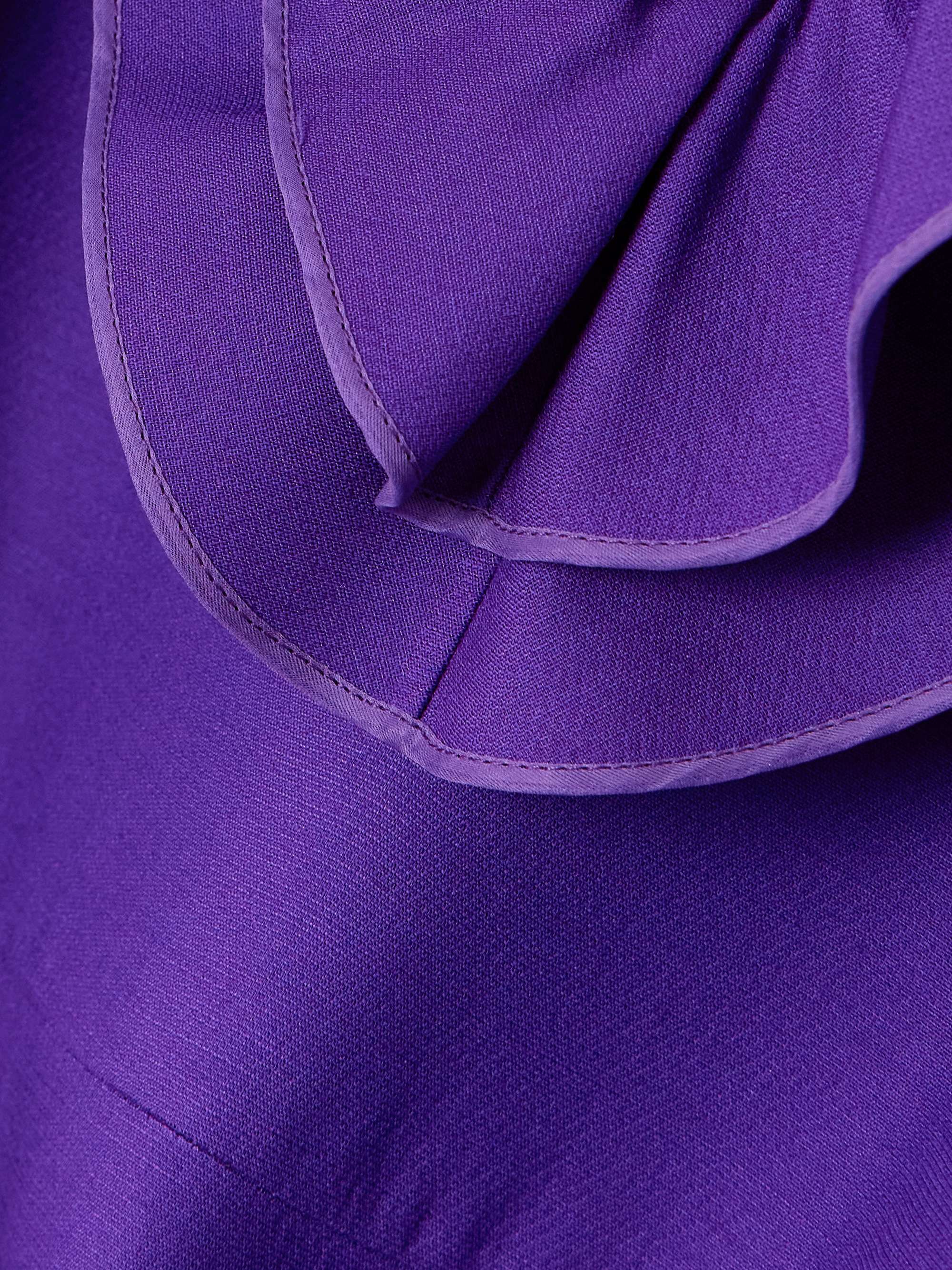 Belted ruffled wool and silk-blend crepe mini dress view