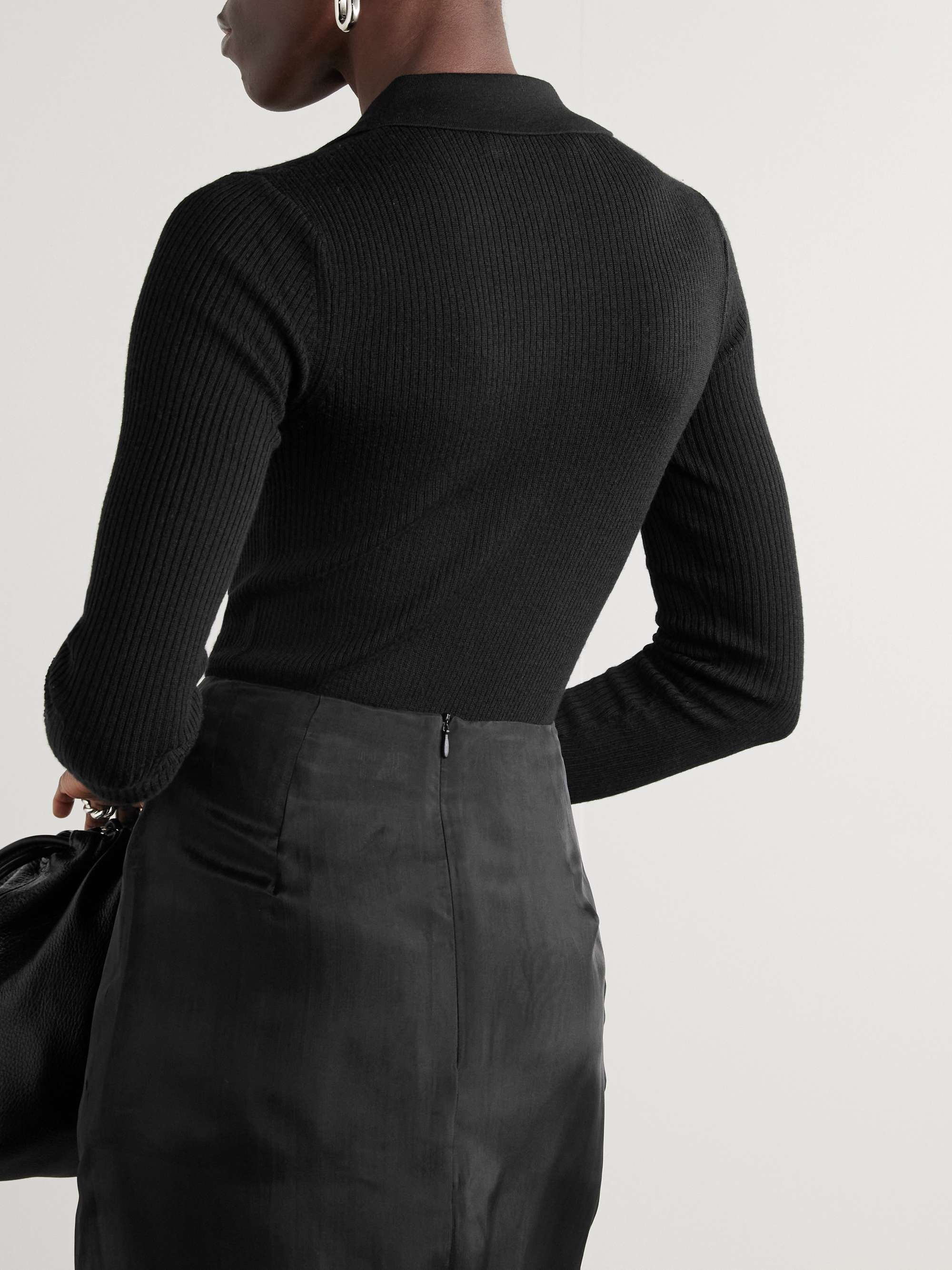 Solana ribbed wool, silk and cashmere-blend bodysuit view