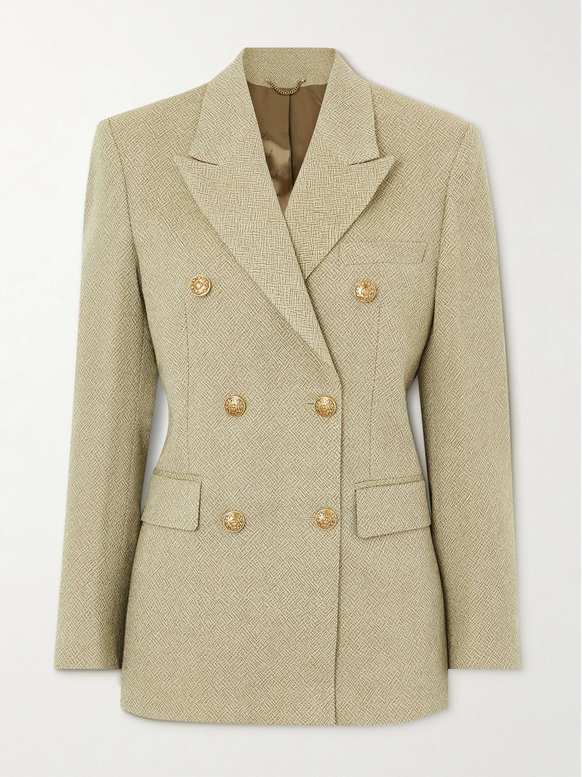 Journey double-breasted wool-jacquard blazer view