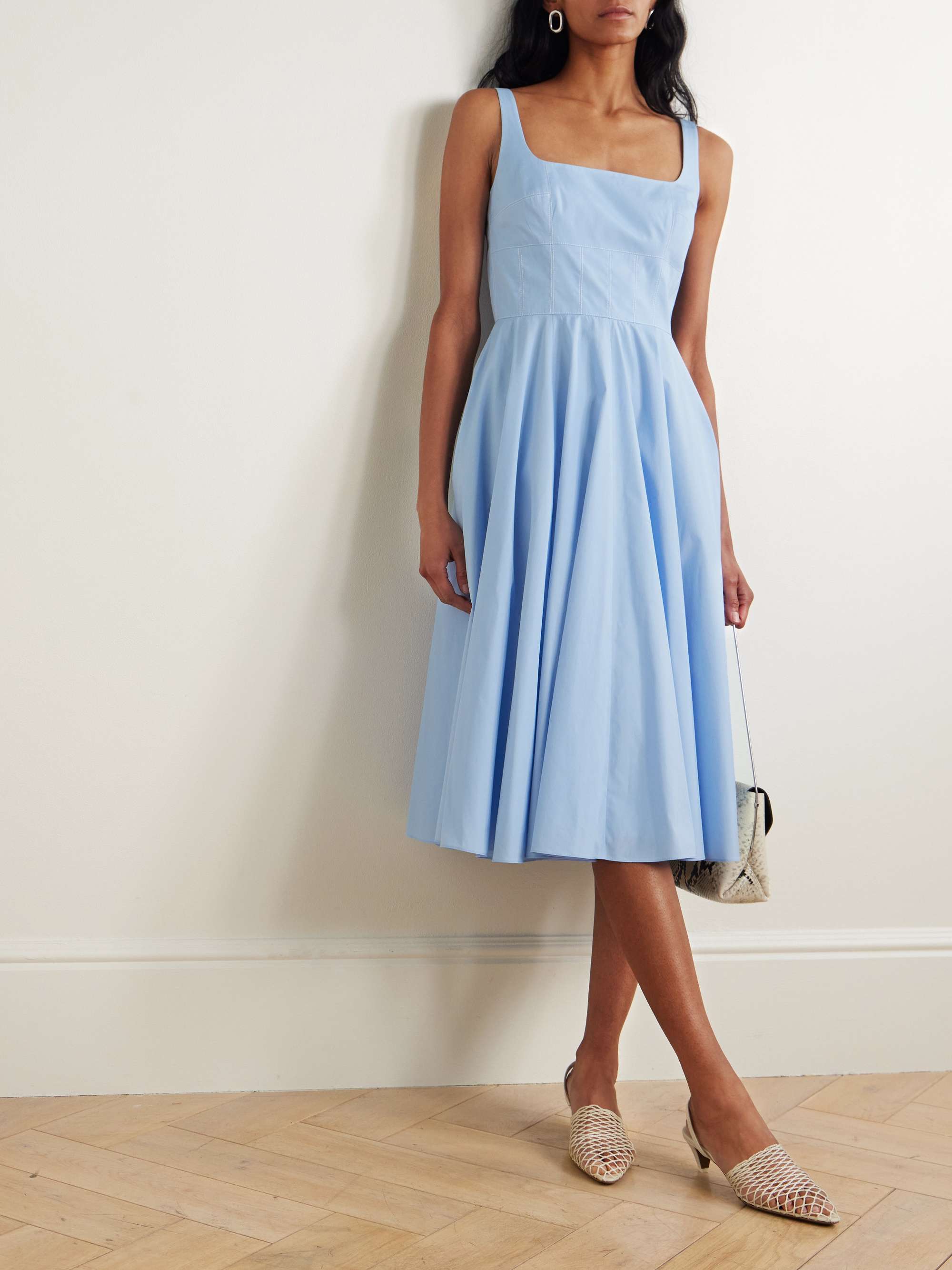 Nikush cotton-poplin midi dress view