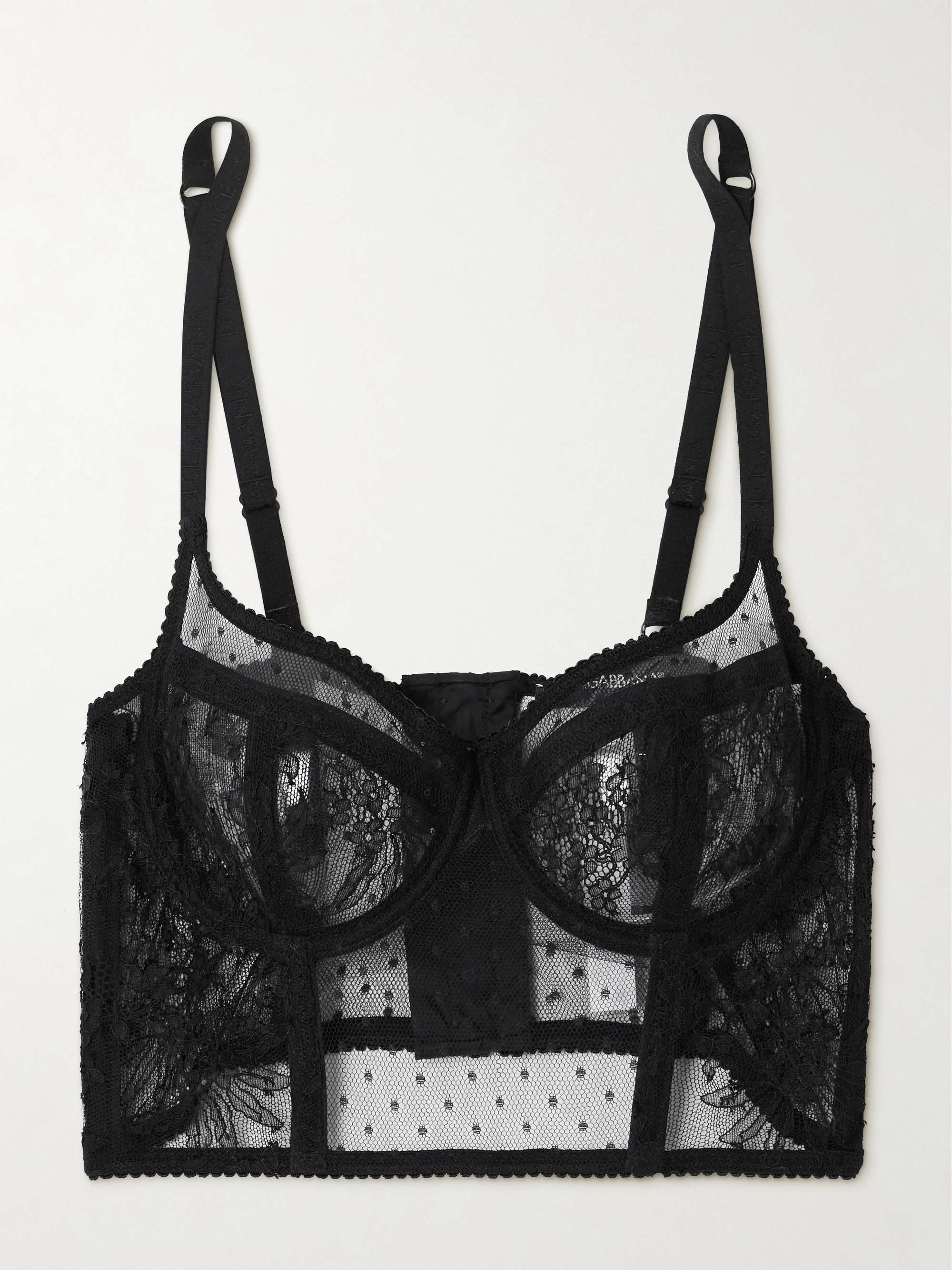 Embroidered tulle underwired bralette view