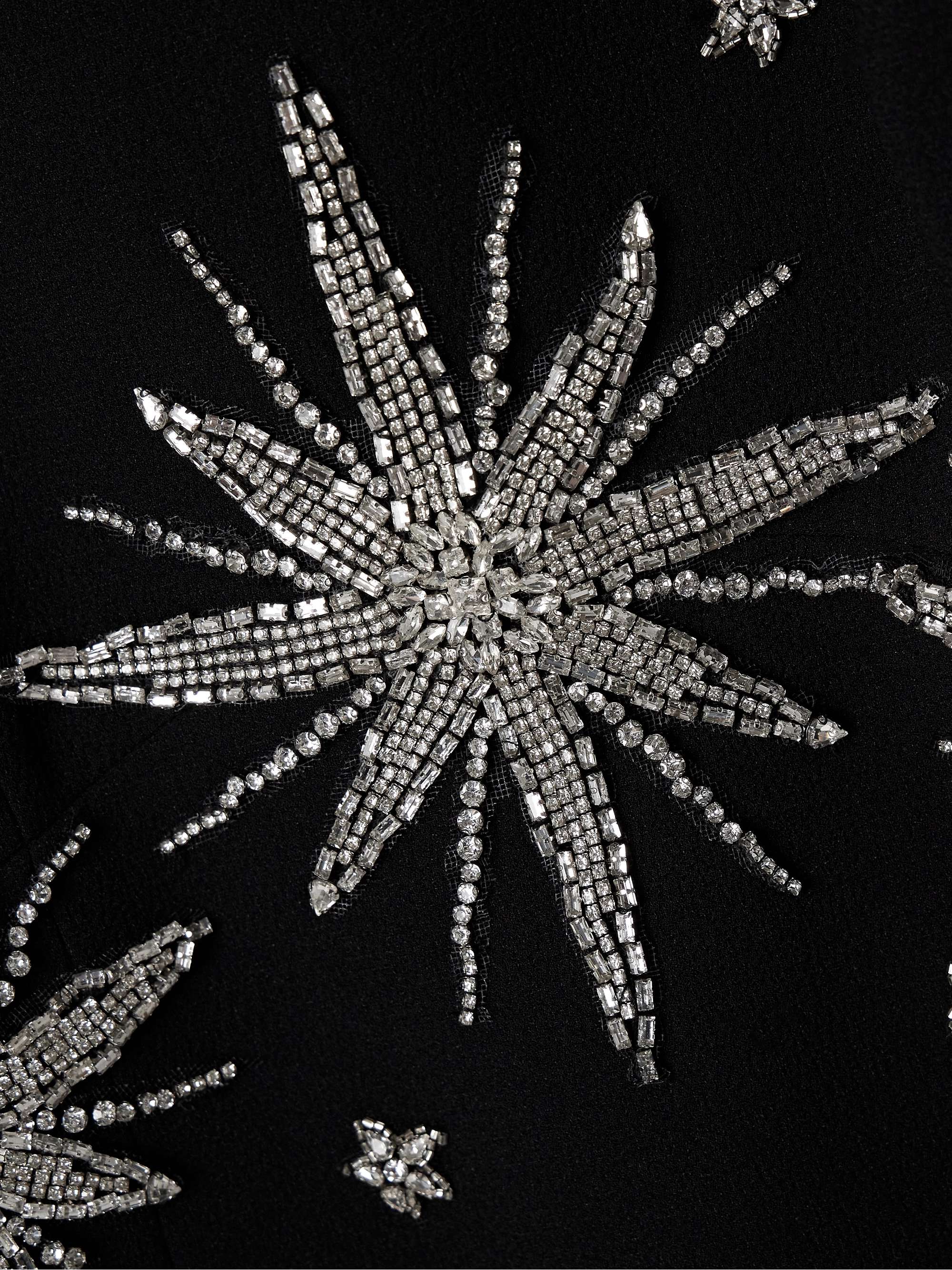 Estella crystal-embellished crepe midi dress view