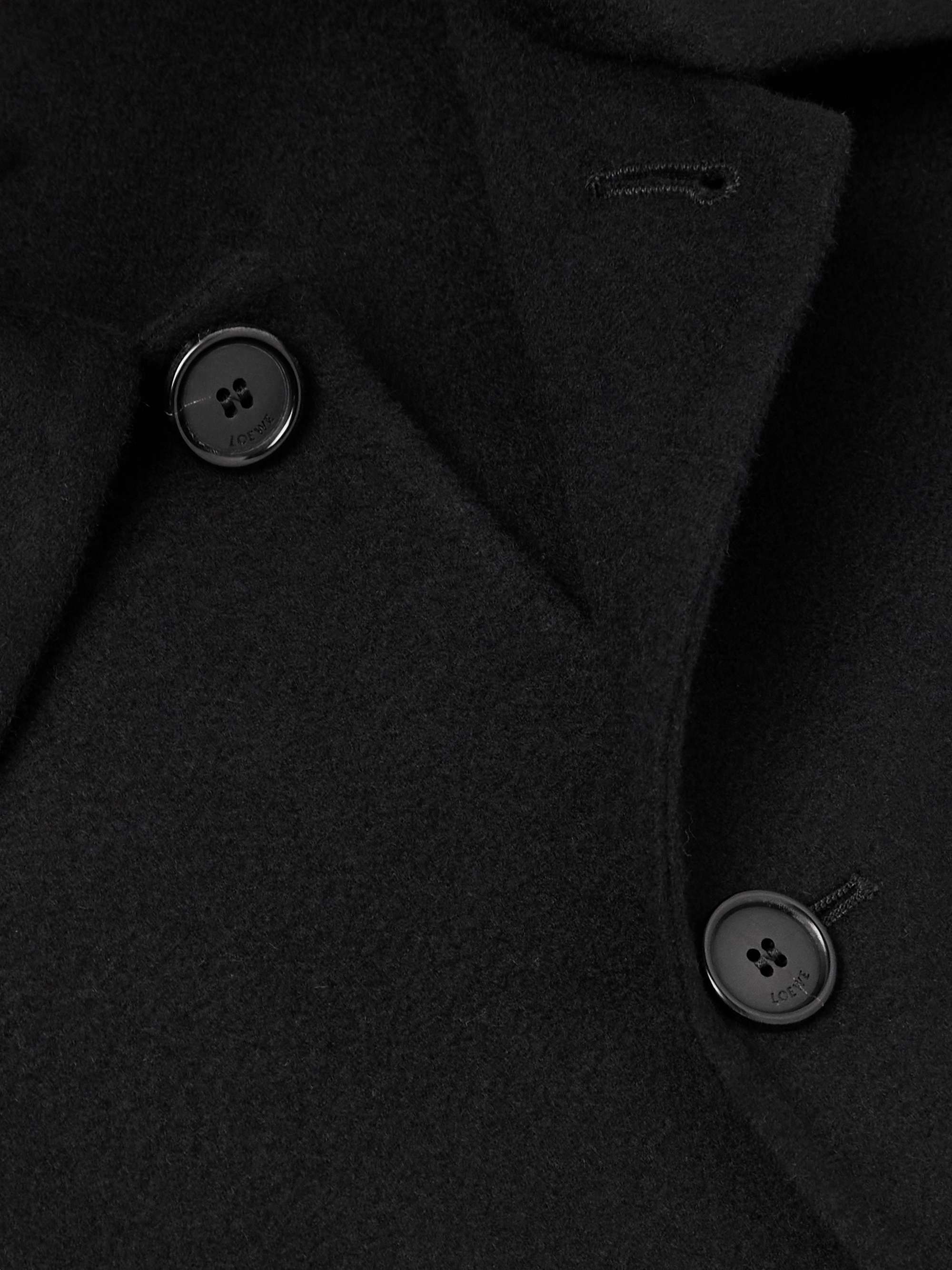 Leather-Trimmed Wool and Cashmere-Blend Jacket view