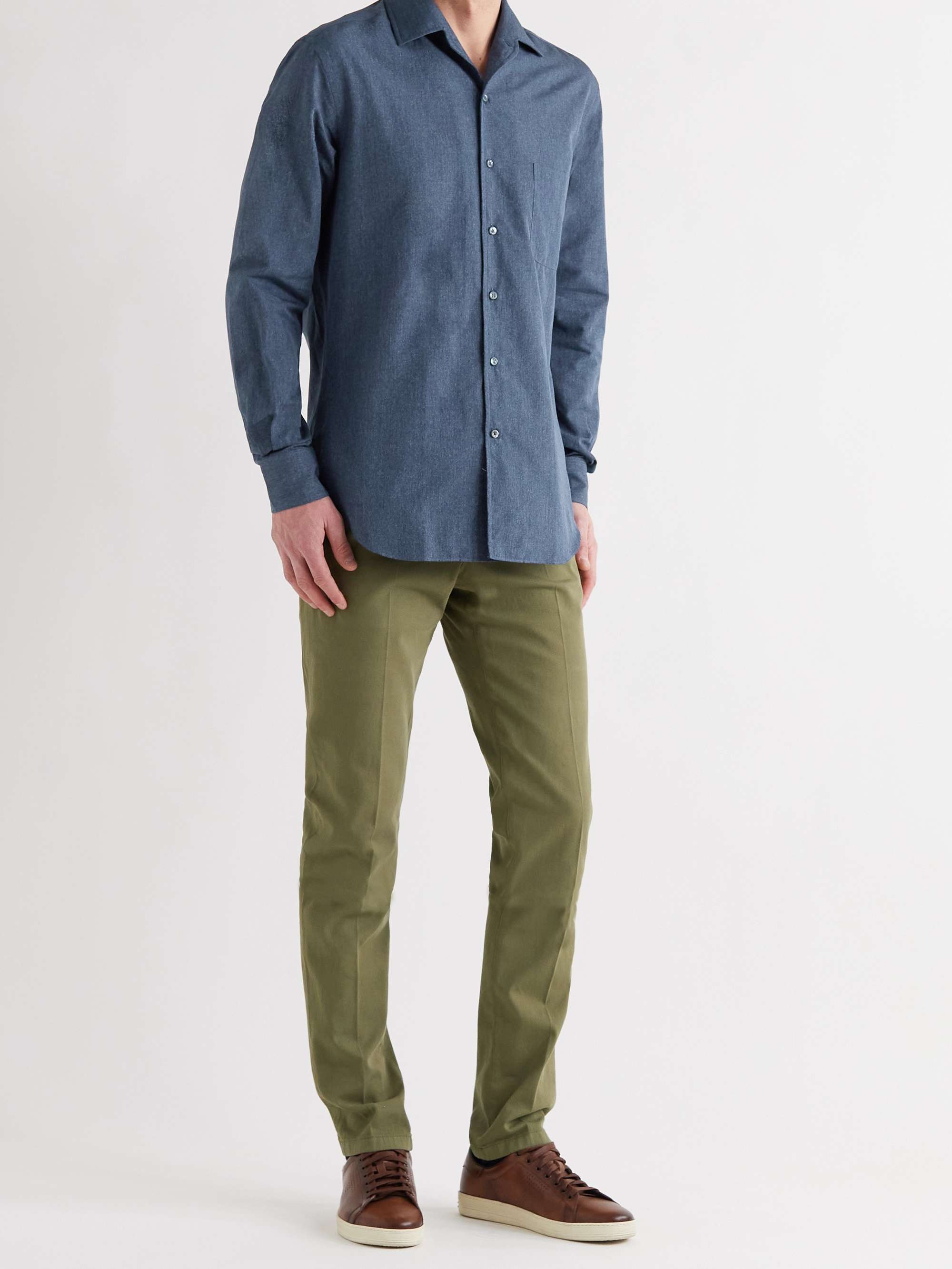 André Cotton and Silk-Blend Shirt view