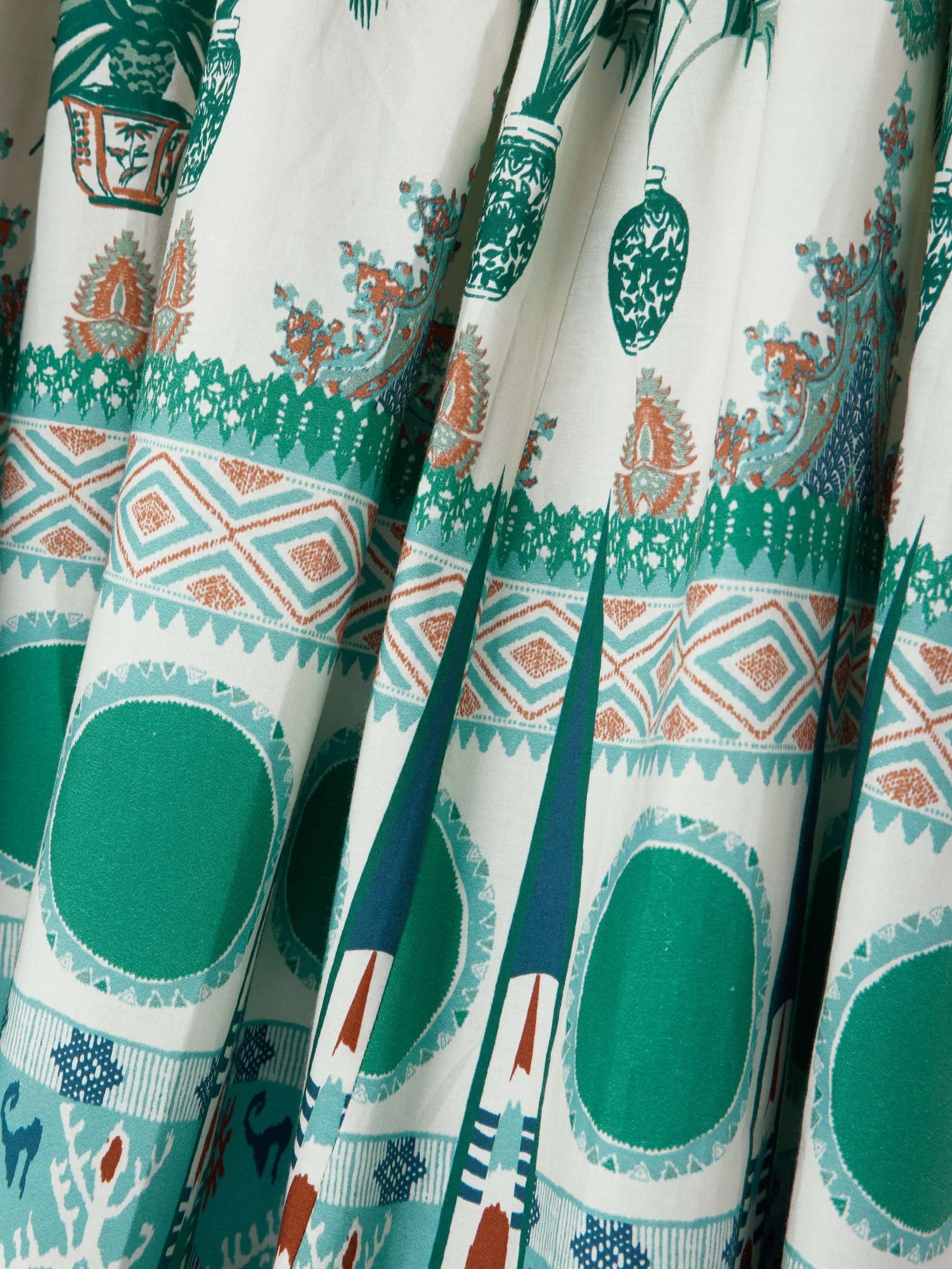 Ombretta gathered printed cotton-poplin maxi skirt view