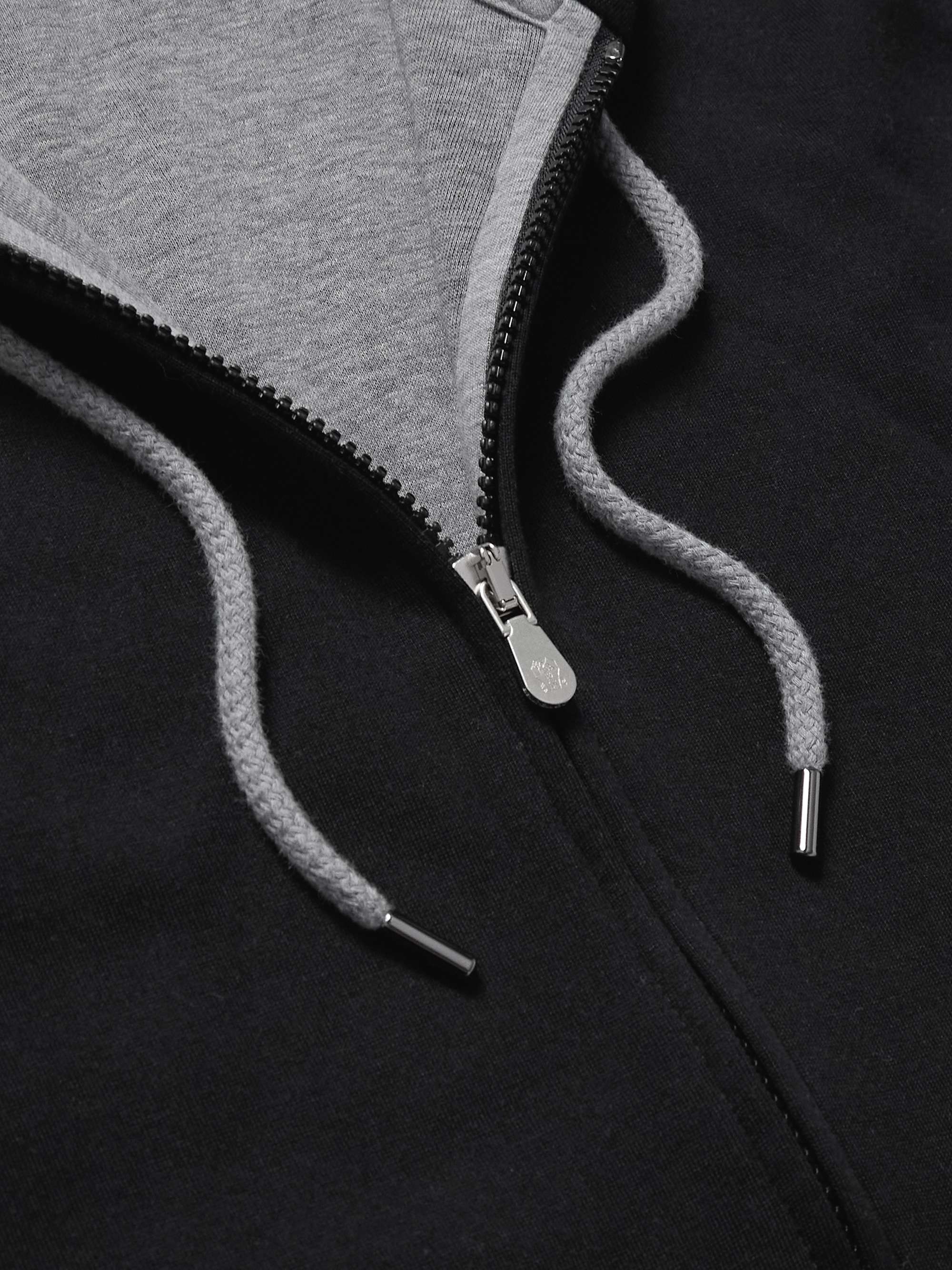 Cotton-Blend Jersey Zip-Up Hoodie view