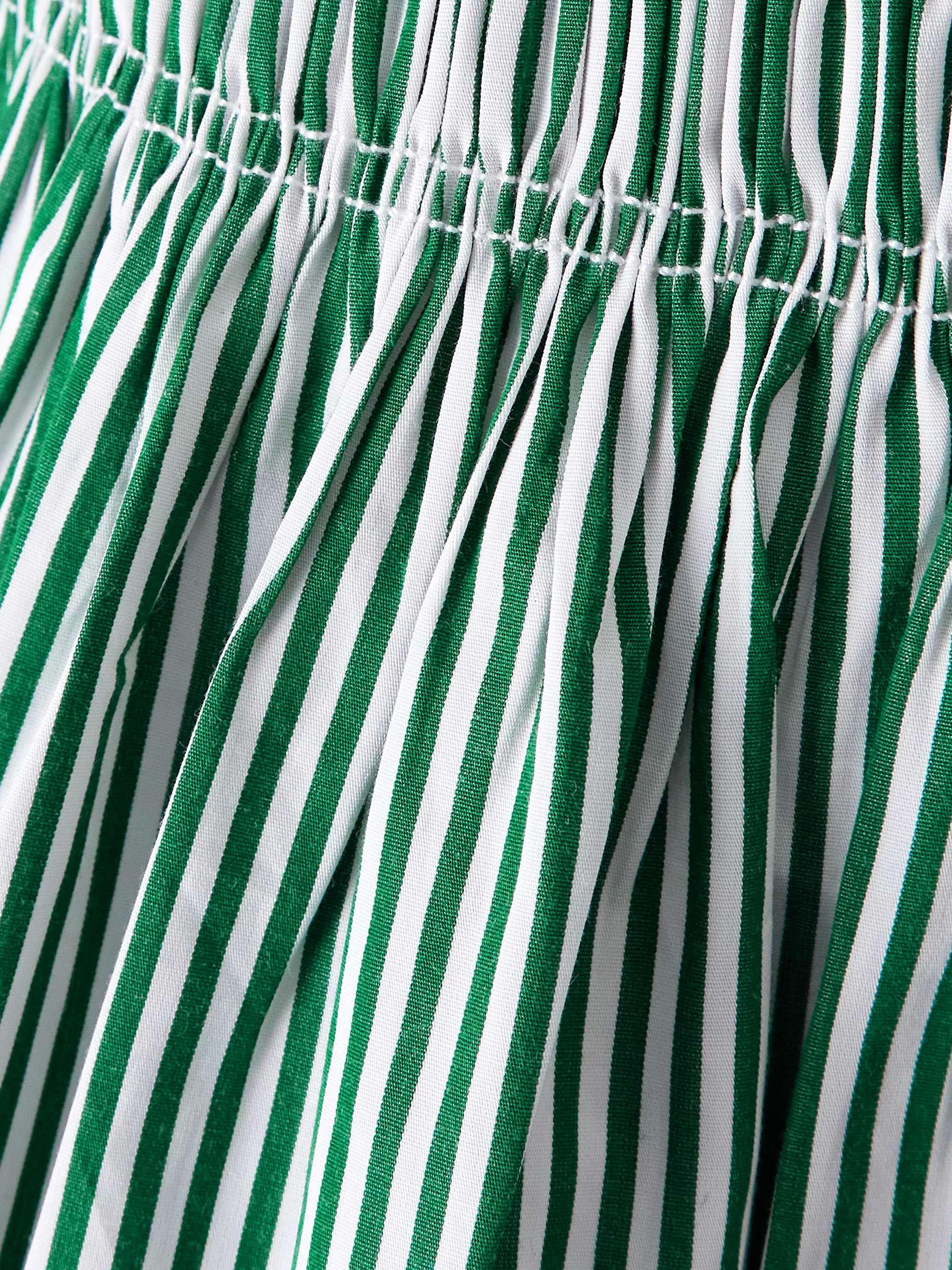 Noa shirred striped cotton-blend poplin mini dress view