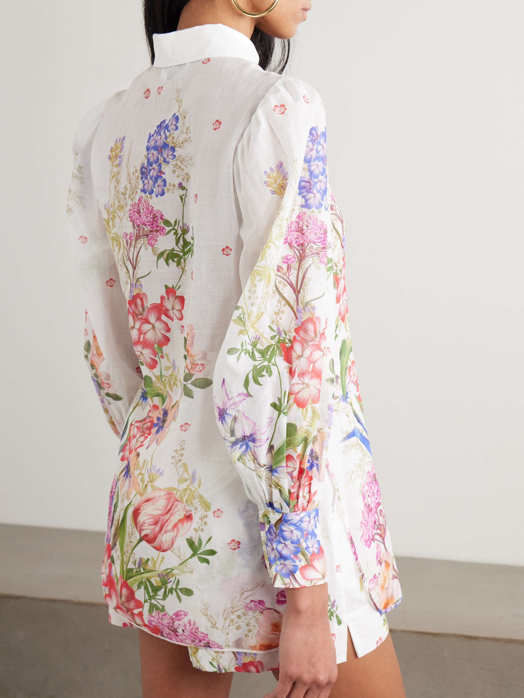 Aster floral-print cotton-blend voile shirt view