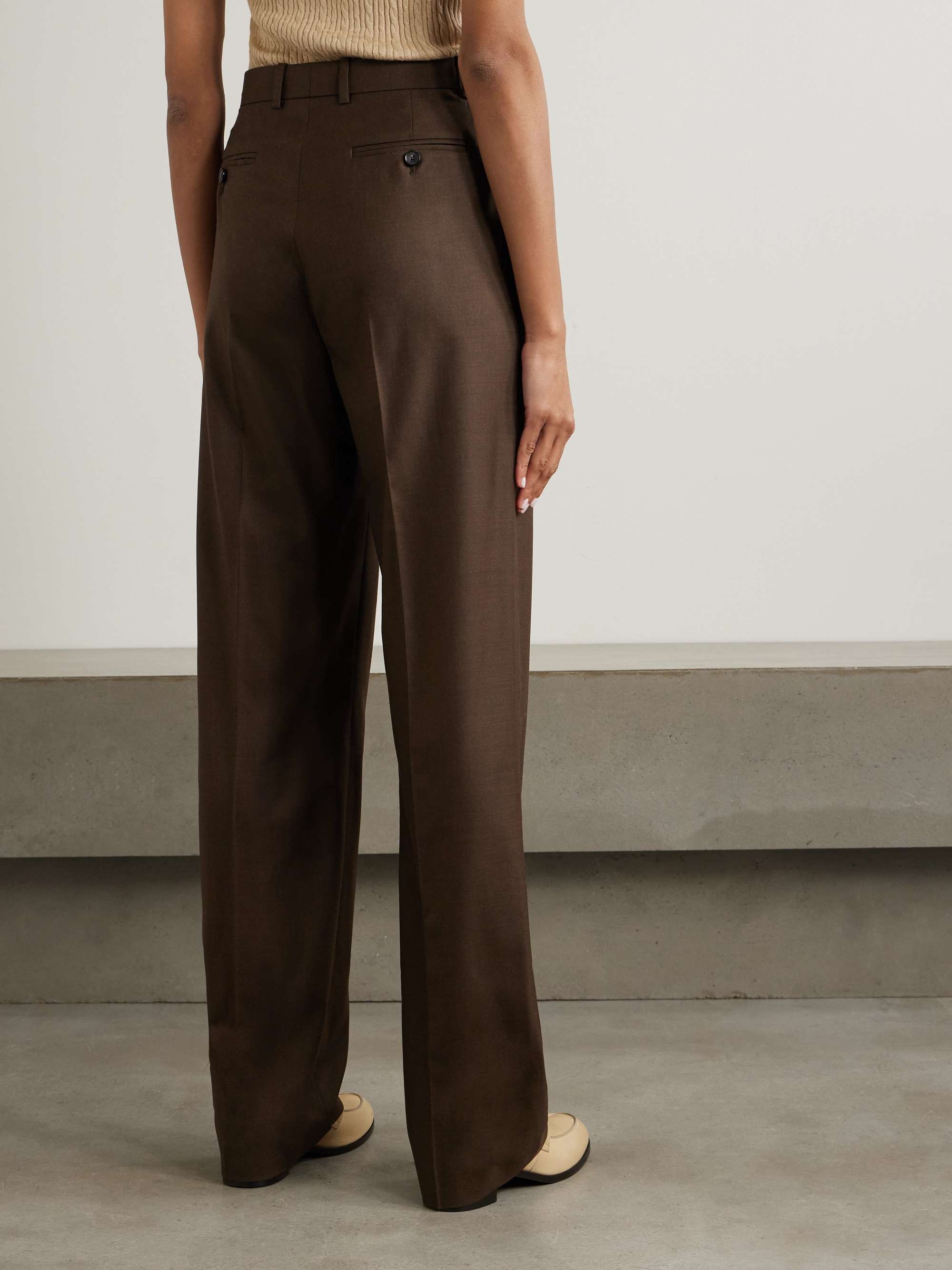 Wool-crepe wide-leg pants view