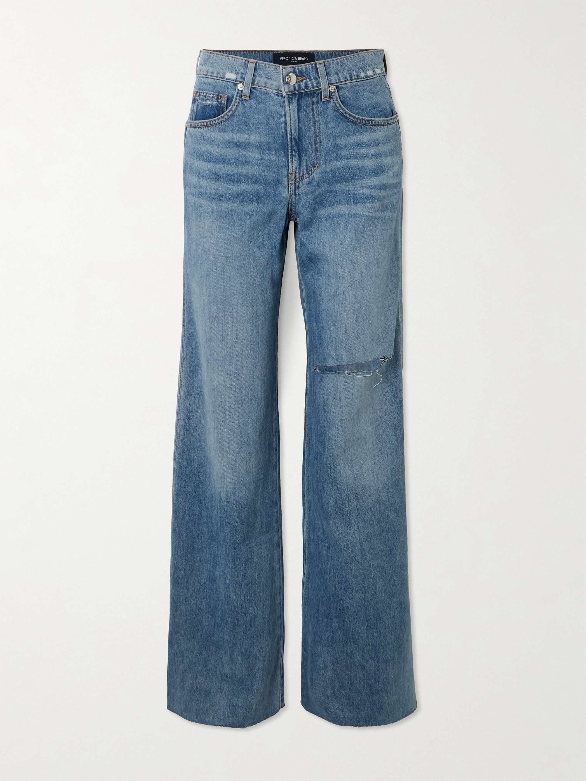 Kasey frayed mid-rise wide-leg jeans view