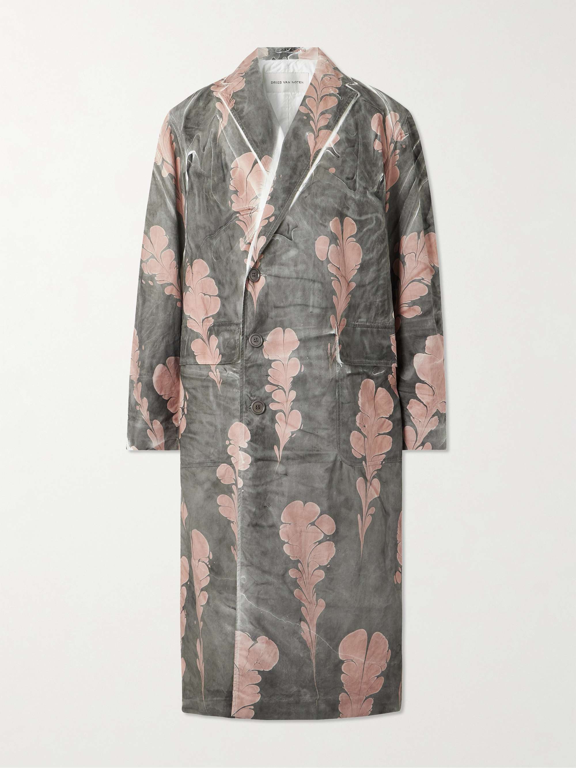 Floral-Print Cotton Coat view