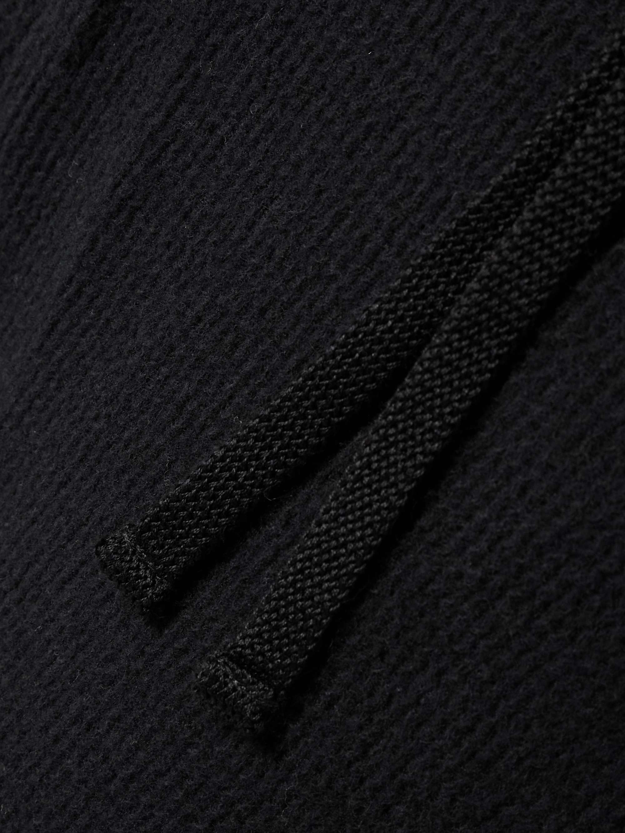 Brushed cotton and cashmere-blend tapered track pants view