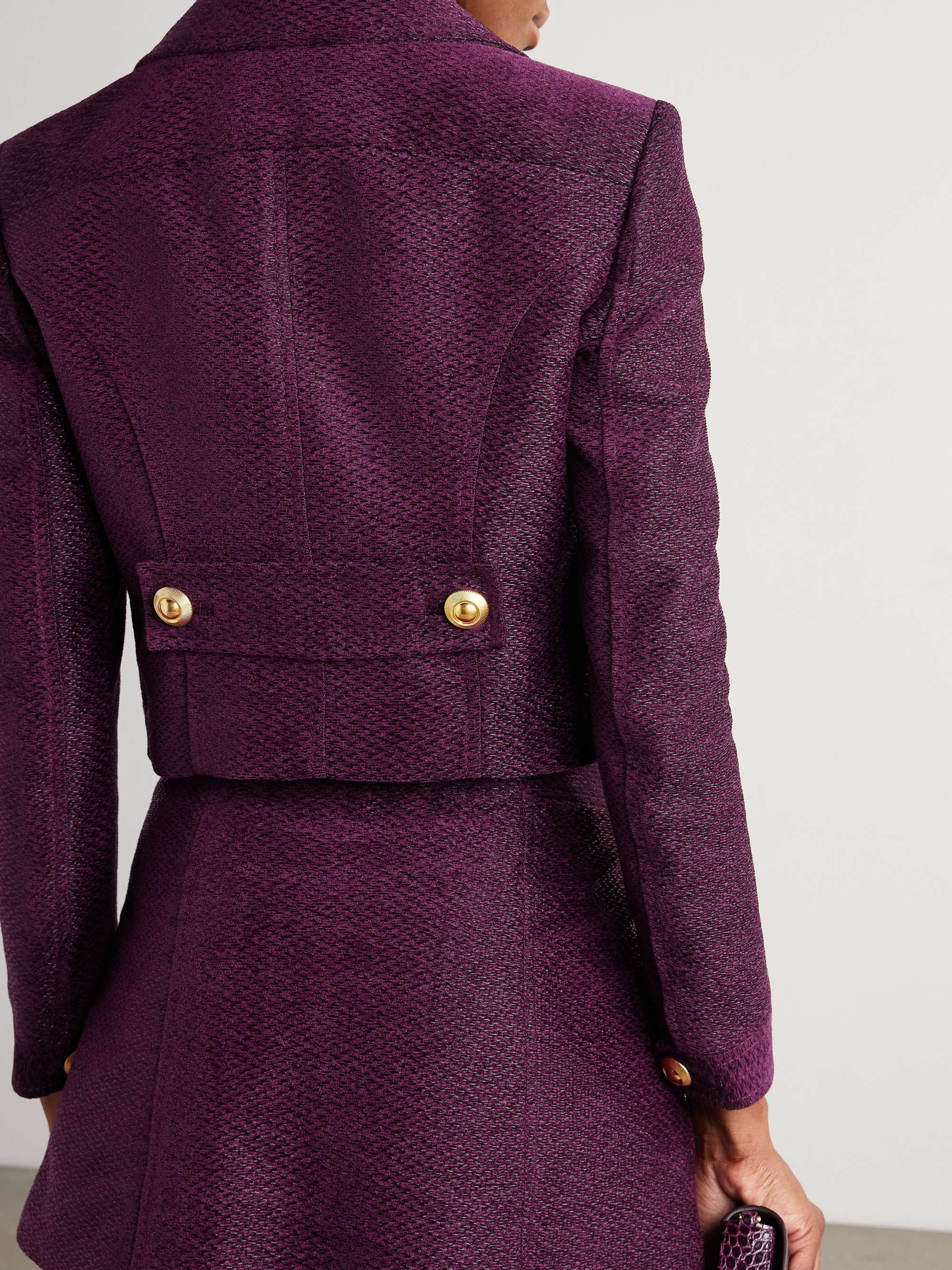 Double-breasted metallic tweed jacket view