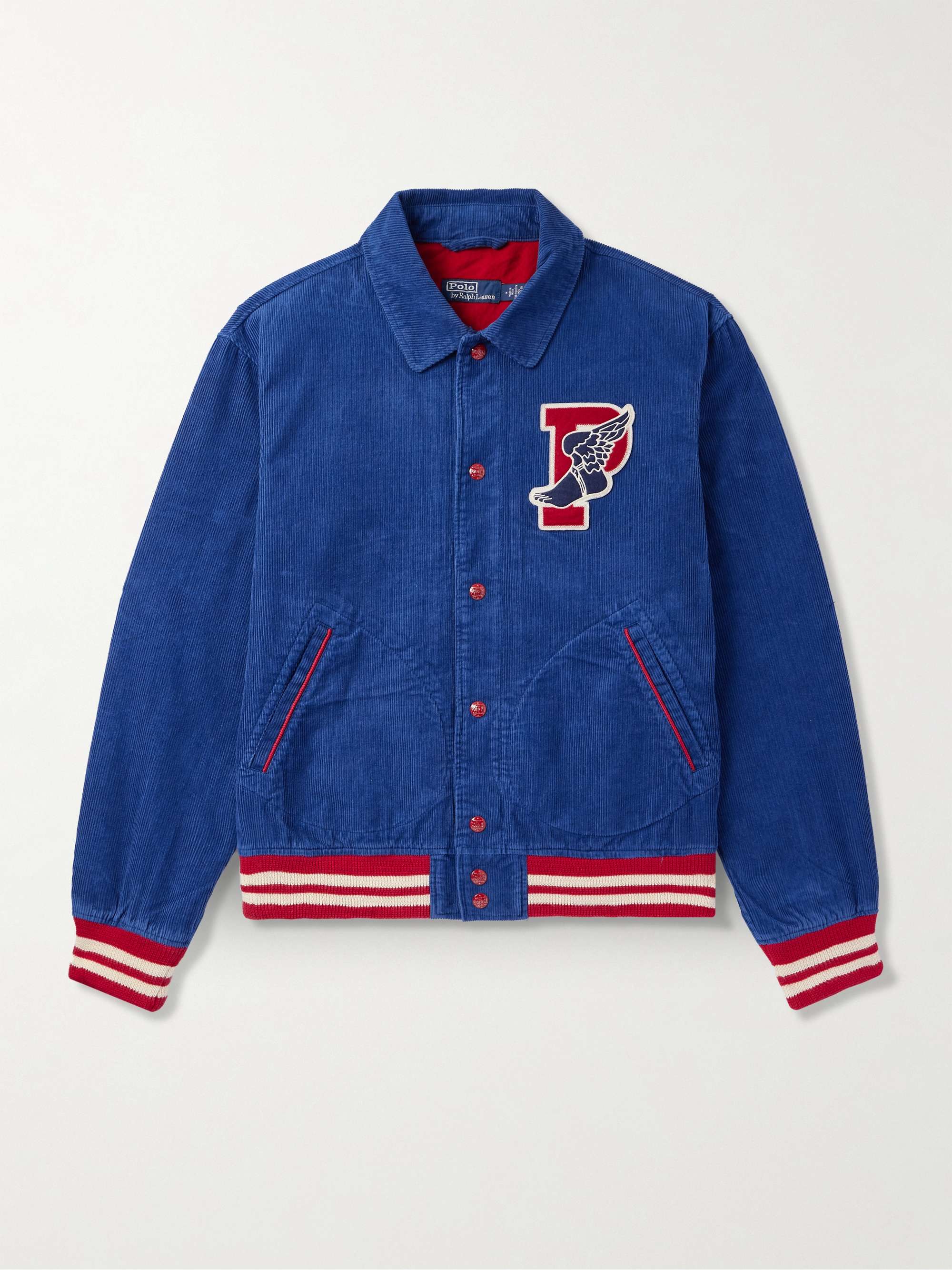 Logo-Appliquéd Cotton-Corduroy Varsity Jacket view