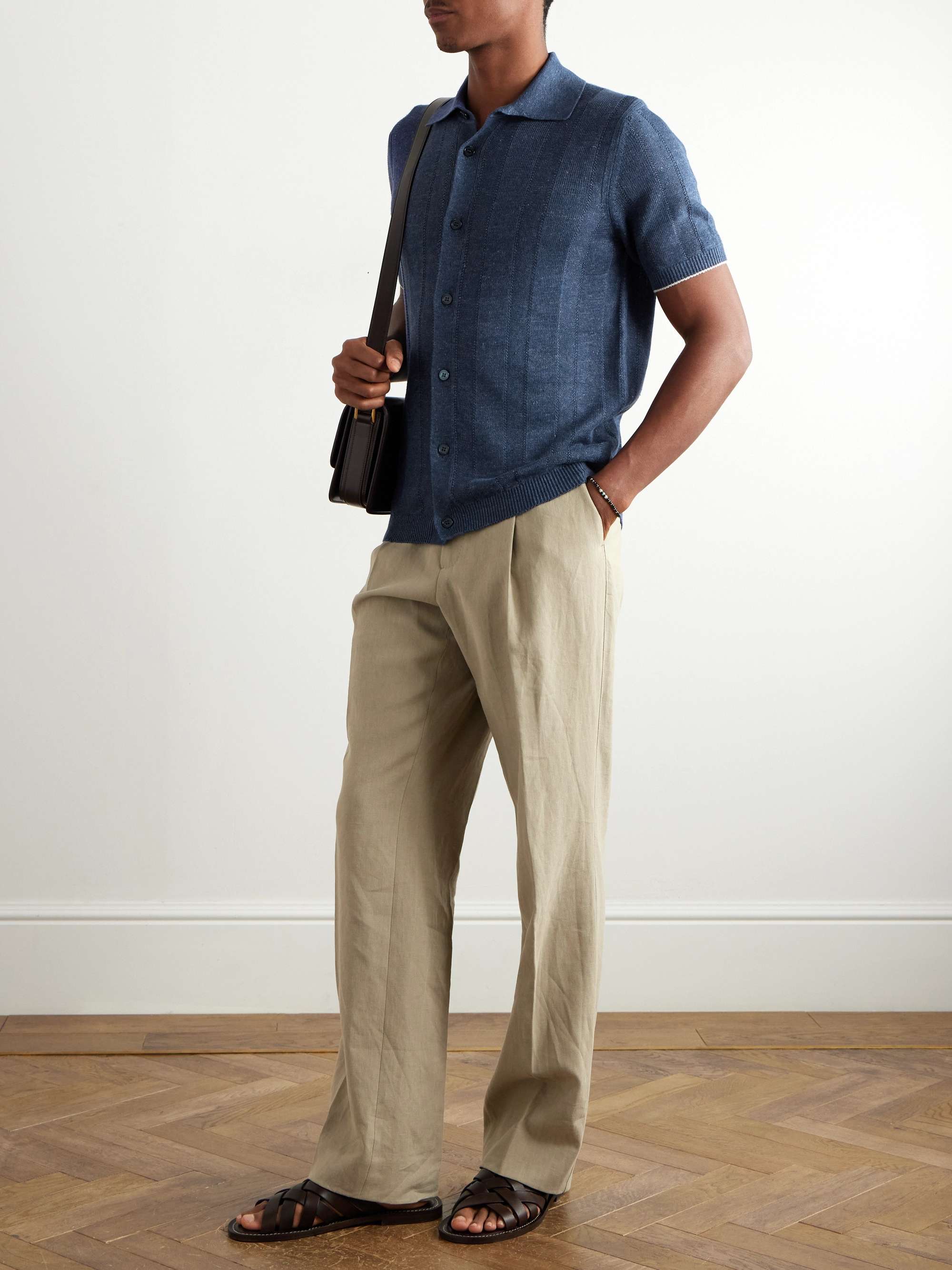 Striped Linen and Cotton-Blend Shirt view