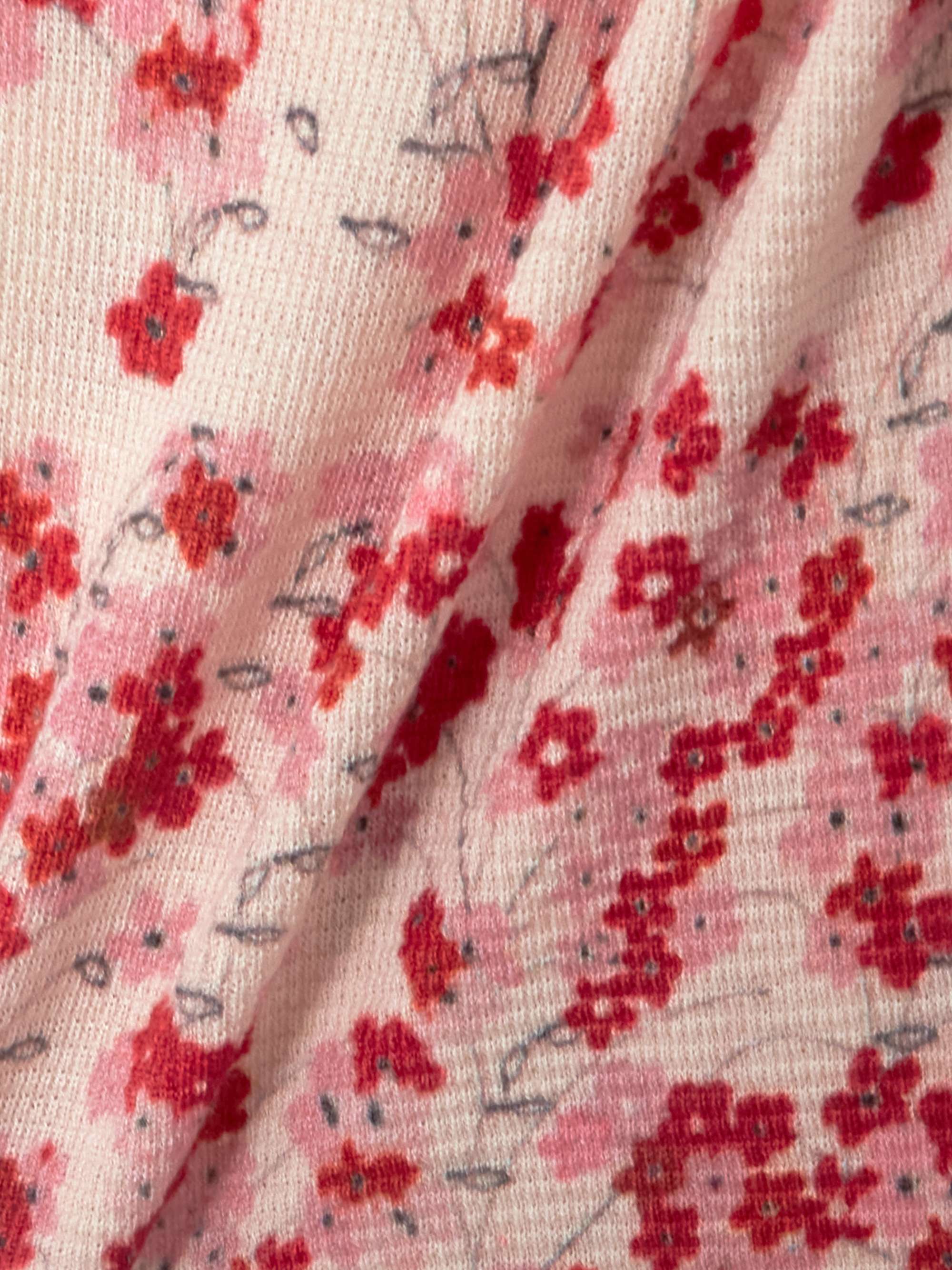 Luke waffle-knit floral-print silk-blend top view