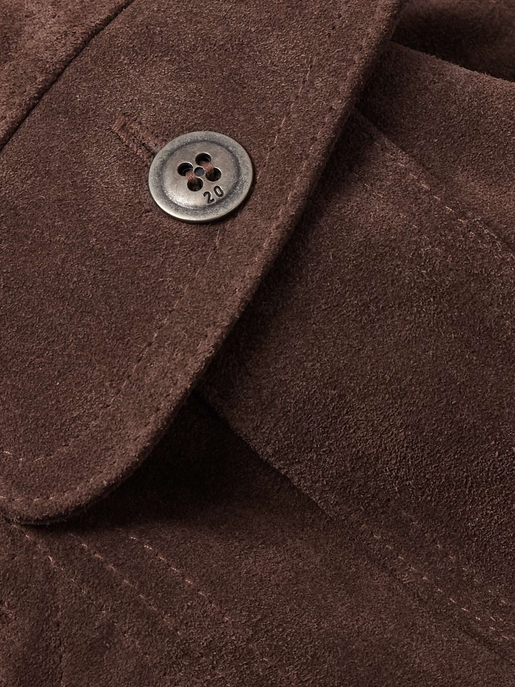 Camp-Collar Suede Trucker Jacket view