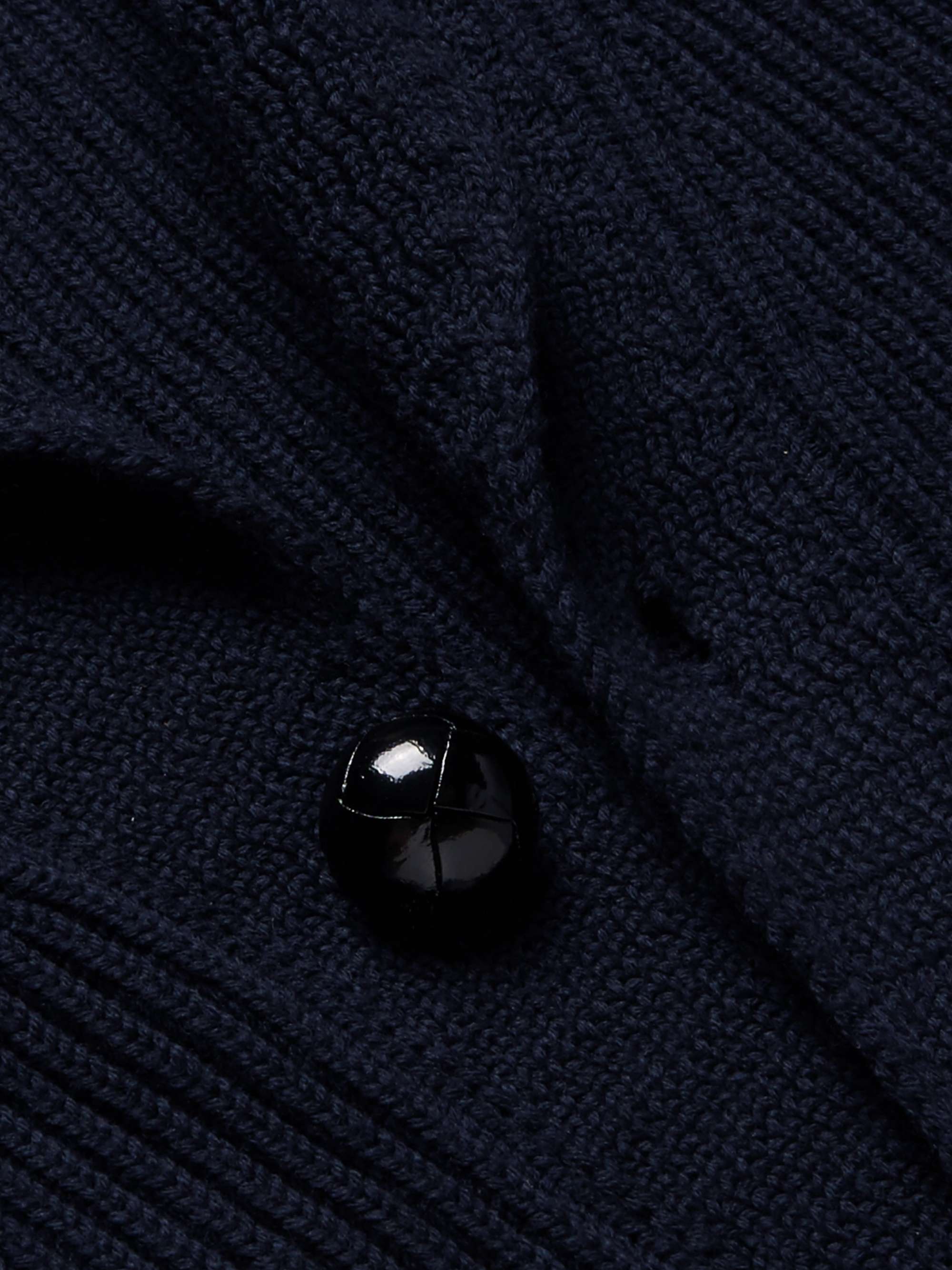 Shawl-Collar Ribbed Wool Cardigan view
