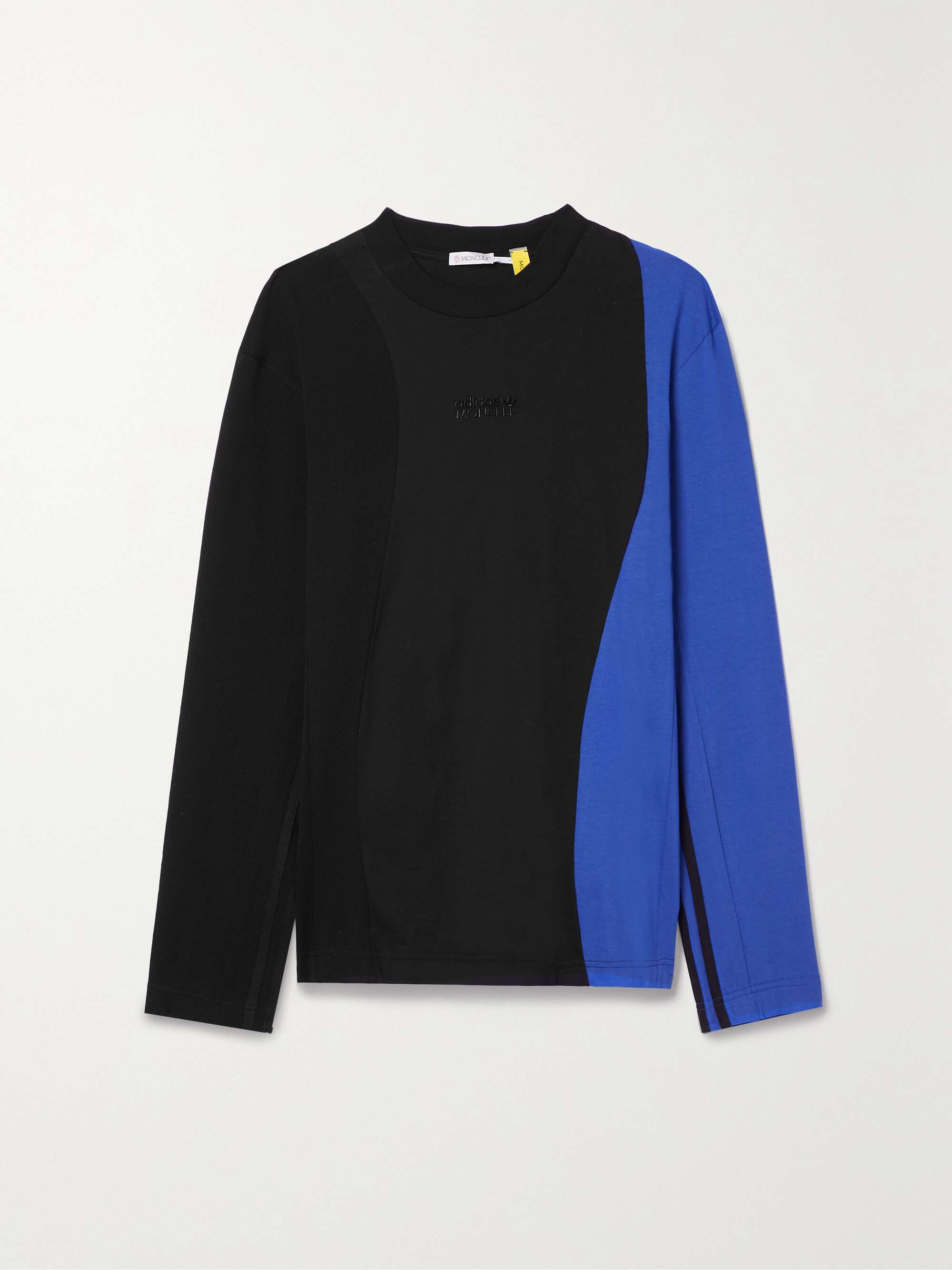 + adidas Originals two-tone striped cotton-jersey top view