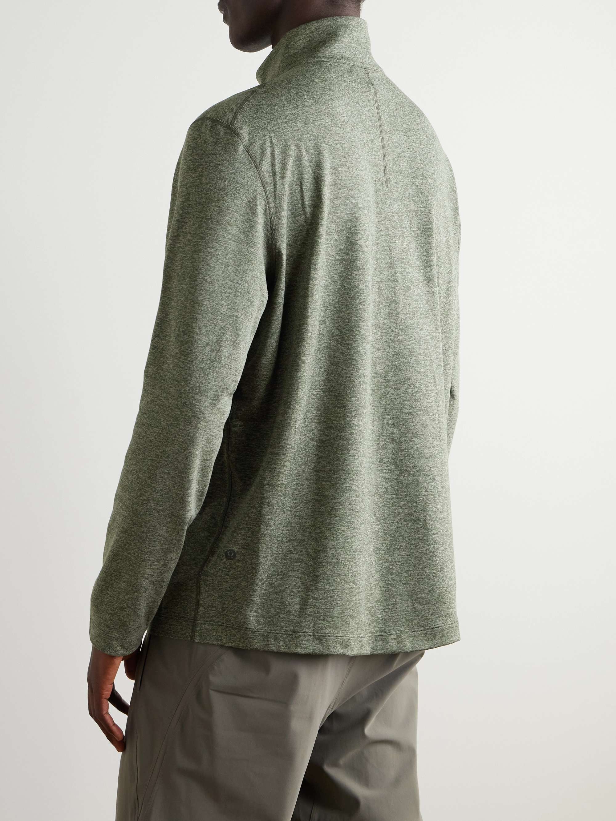 Slim-Fit Stretch Recycled-Jersey Half-Zip Top view