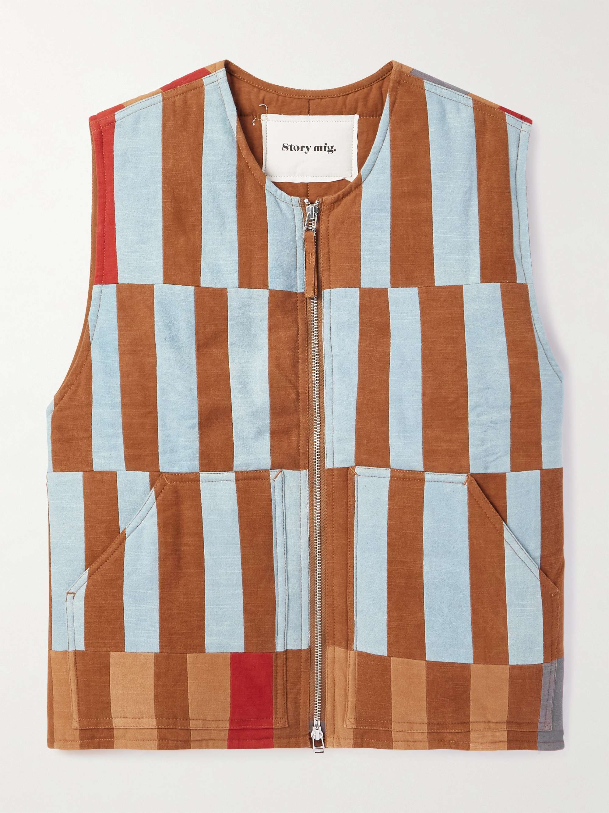Saturn Checked Organic Cotton Gilet view