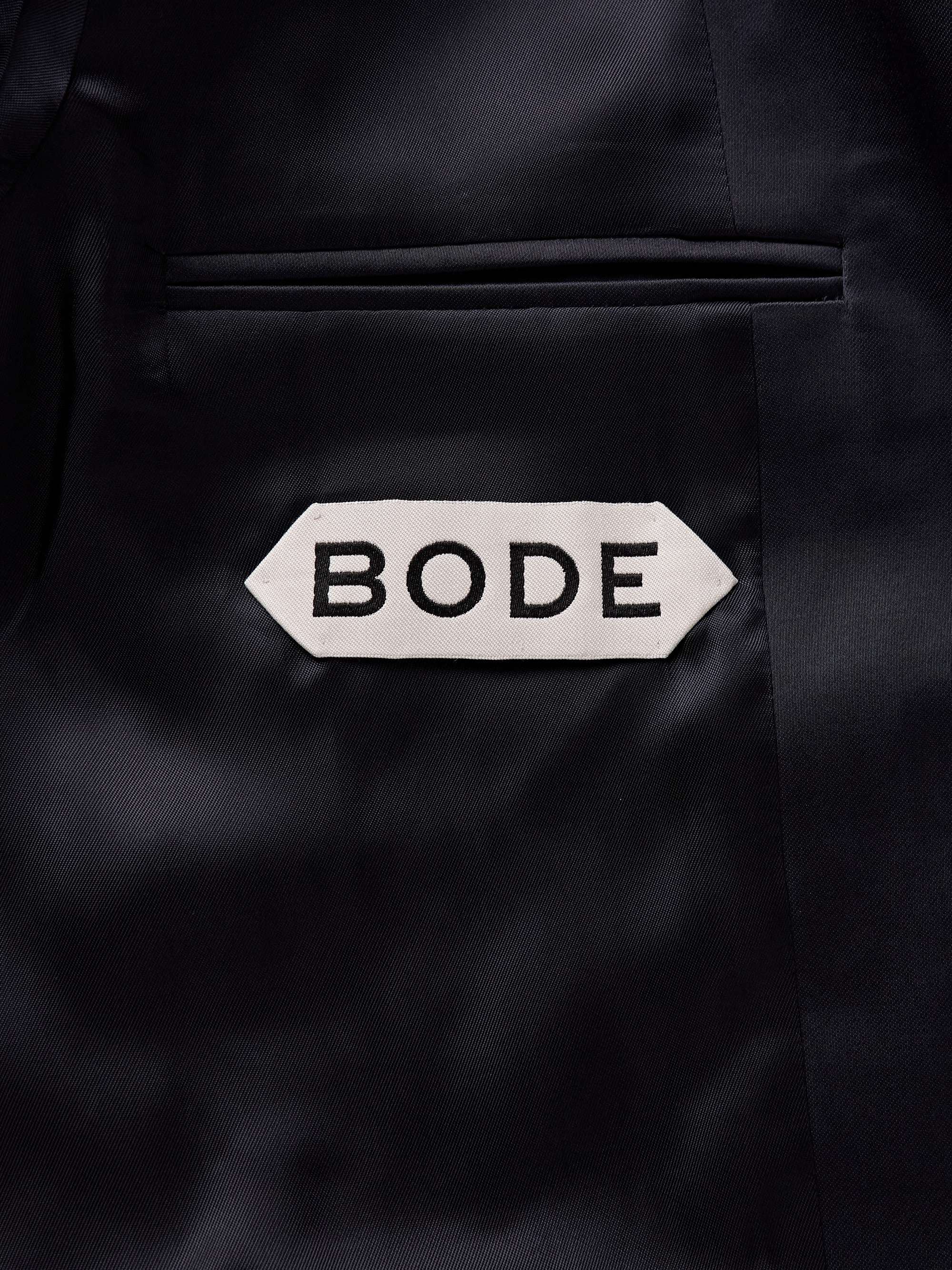 Embroidered Logo-Appliquéd Satin Blazer view