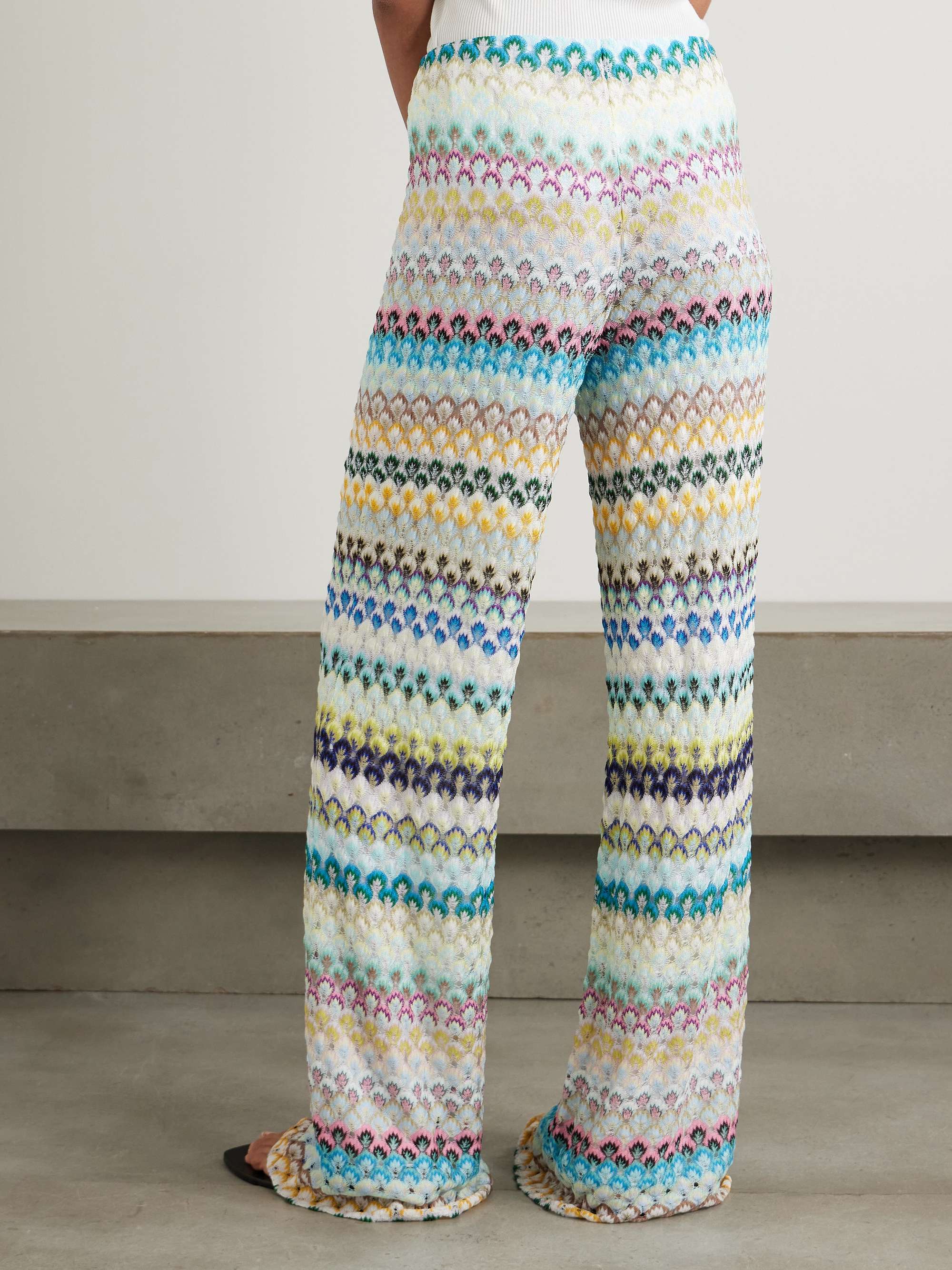 Crochet-knit wide-leg pants view